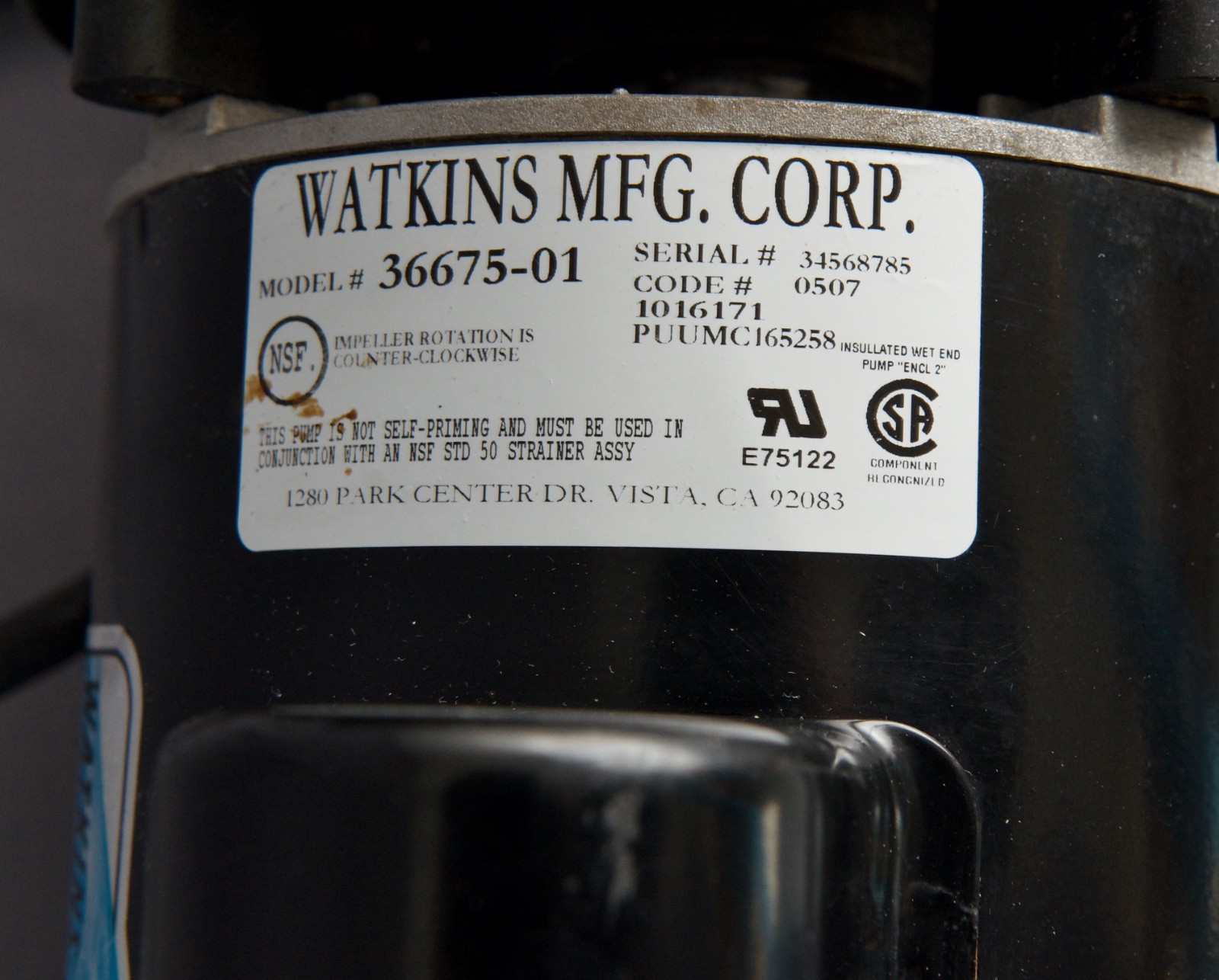 HotSpring Spa Hot Tub Watkins Wavemaster 7000 Jet Pump & Motor Model 36675