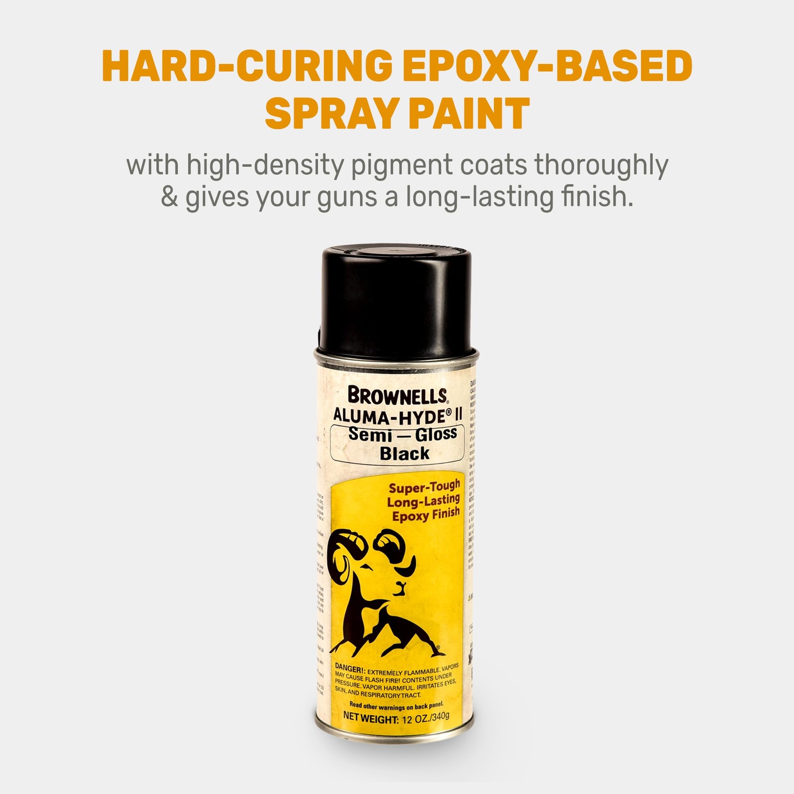 Brownells Aluma-Hyde II Epoxy Based Firearm Finish Spray Paint Semi Gloss Black