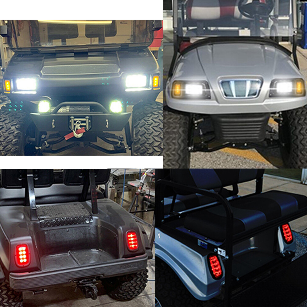 Golf Cart Street Legal LED Light Headlight & Taillight Kit for Club Car DS 1993+