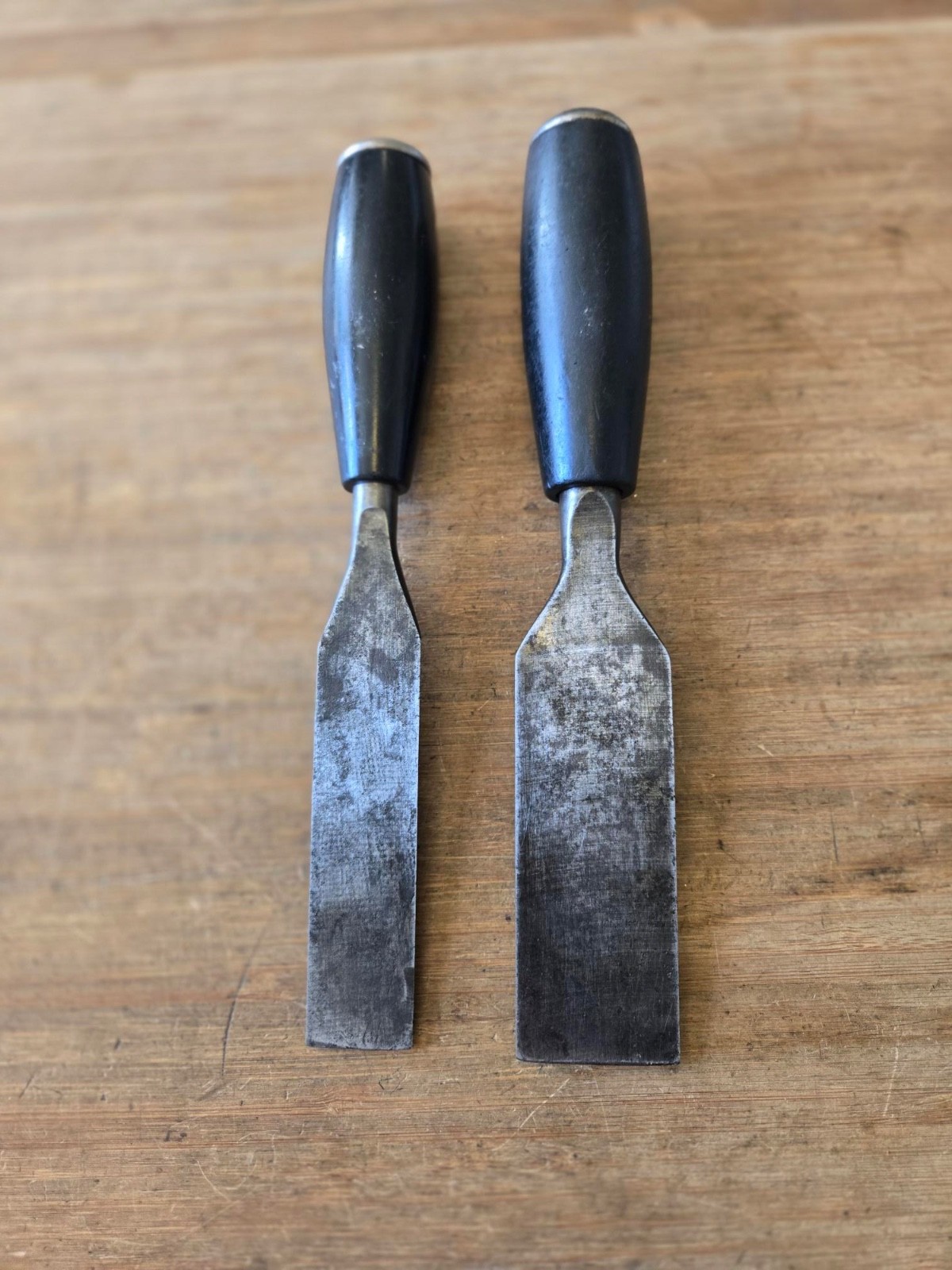 Vintage Stanley Everlasting No.40 Wood Chisel lot x2 -1 inch & 1 1/2 inch