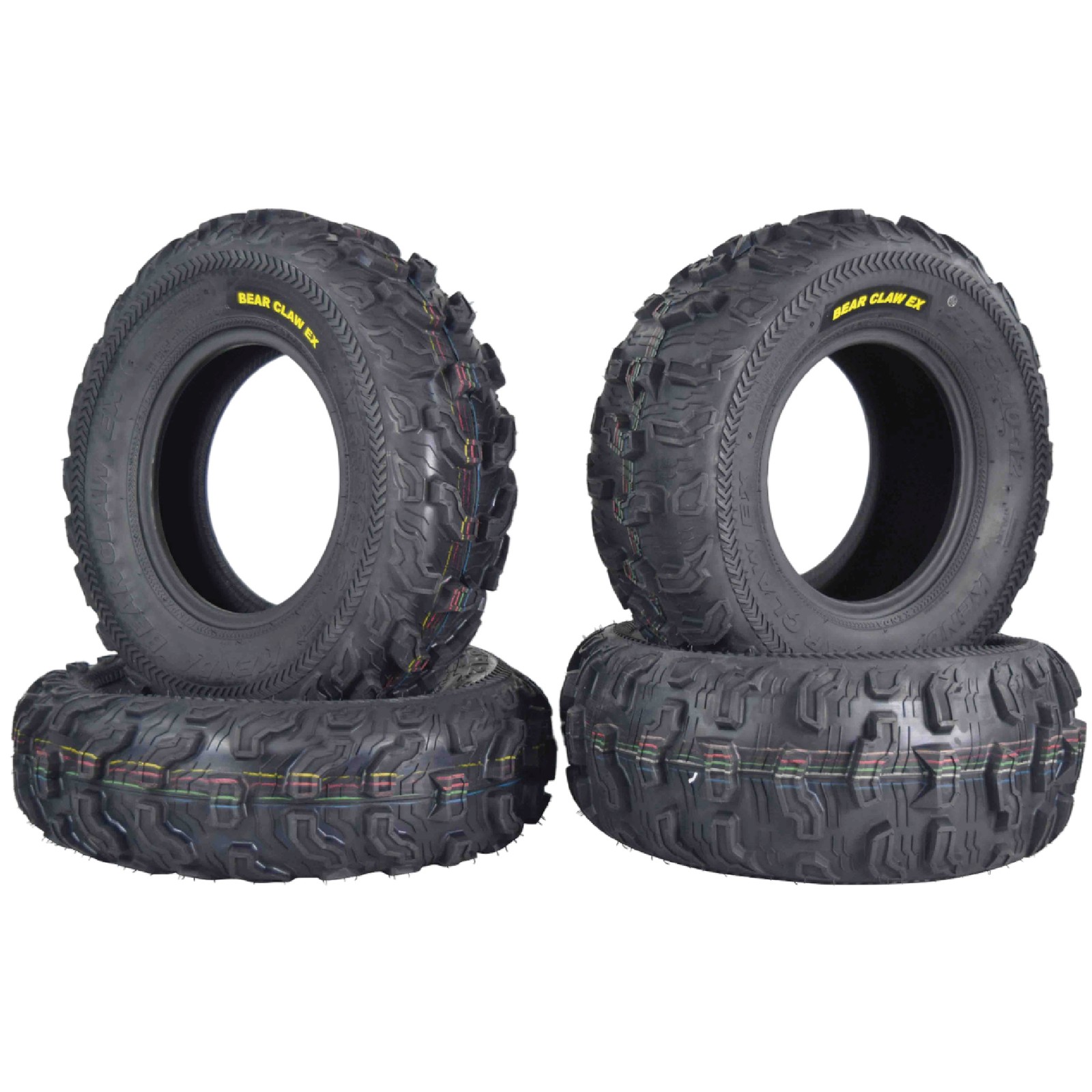 Kenda Bearclaw EX K573 - 25x8-12 Front & 25x10-12 Rear ATV/UTV Tires (4 pk)