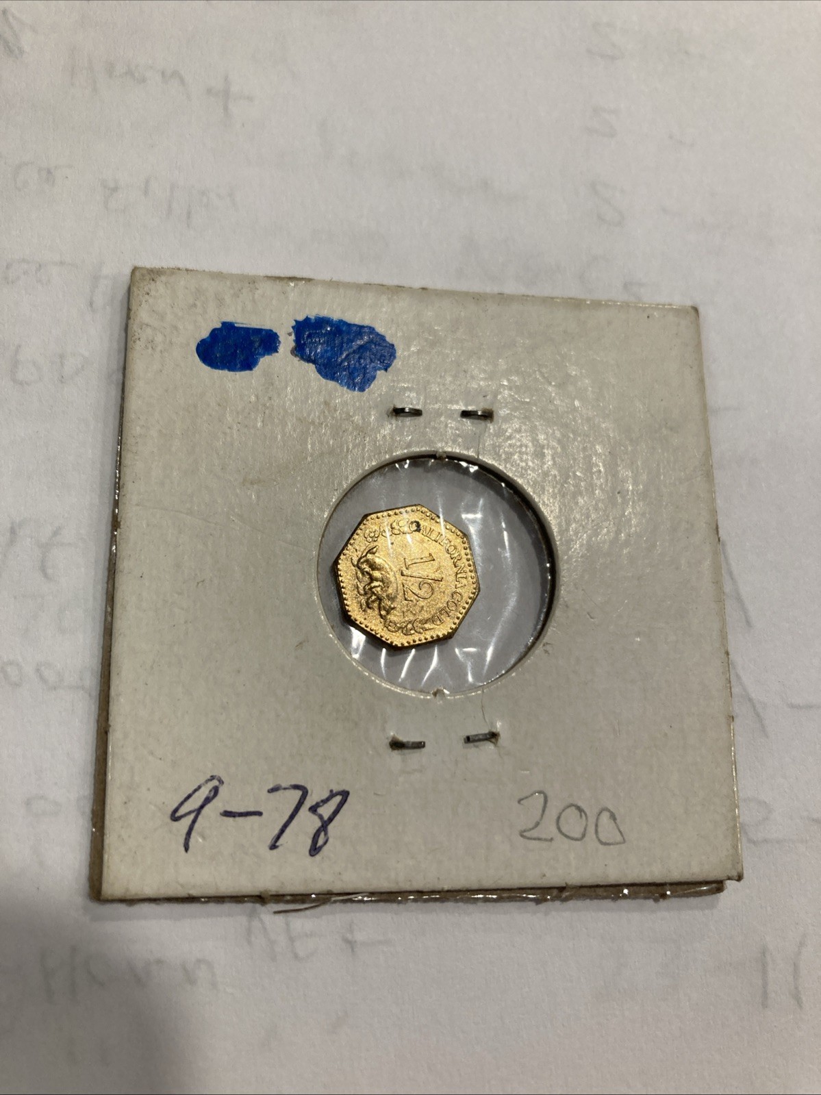 1855 California Gold 1/2 Denomination Octagonal Coin 13 Stars