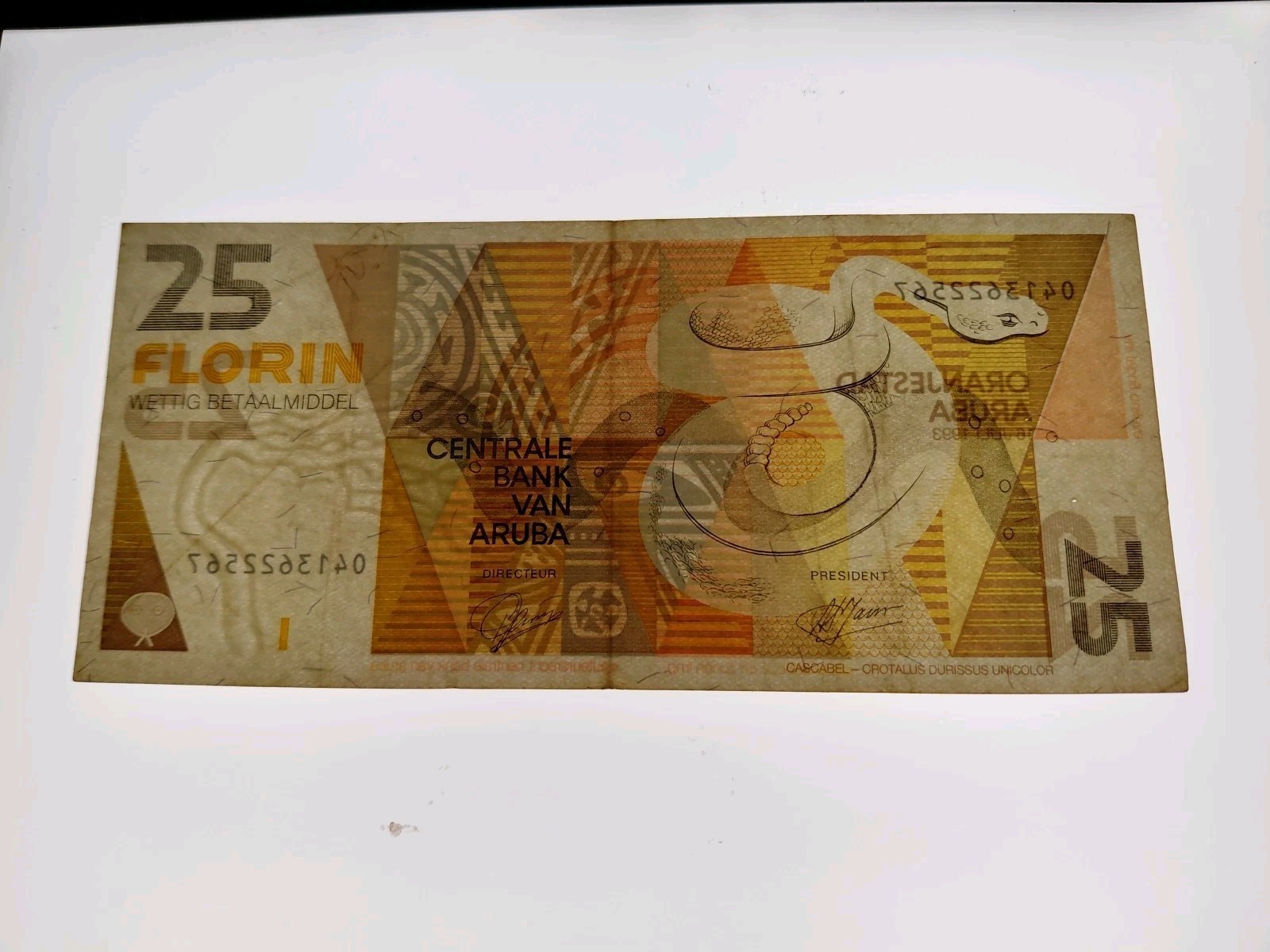 🇦🇼 Aruba 25 florin P-12 16 July 1993 vf banknotes 031426-14