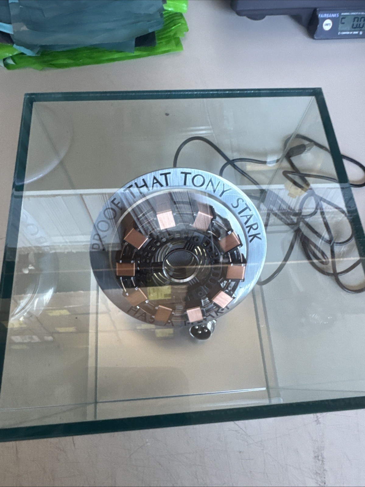 Tony Stark Iron Man MK1 Arc Reactor 1:1 with LED Light Up & Display Case