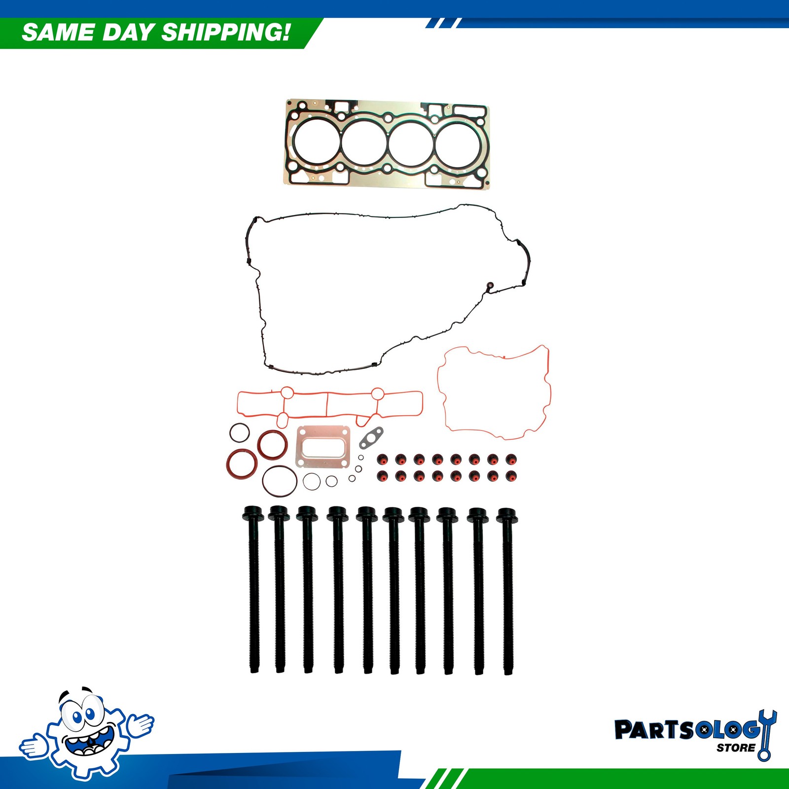DNJ HGB4312 Cylinder Head Set with Head Bolt Kit For 14-20 Ford 1.5L DOHC