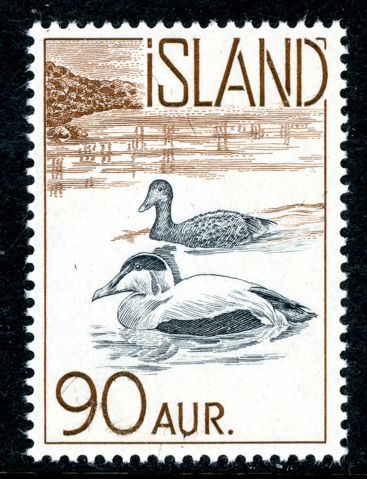 Iceland 1959 Ducks Bird 90a  Scott #320 Mint Non Hinged T55