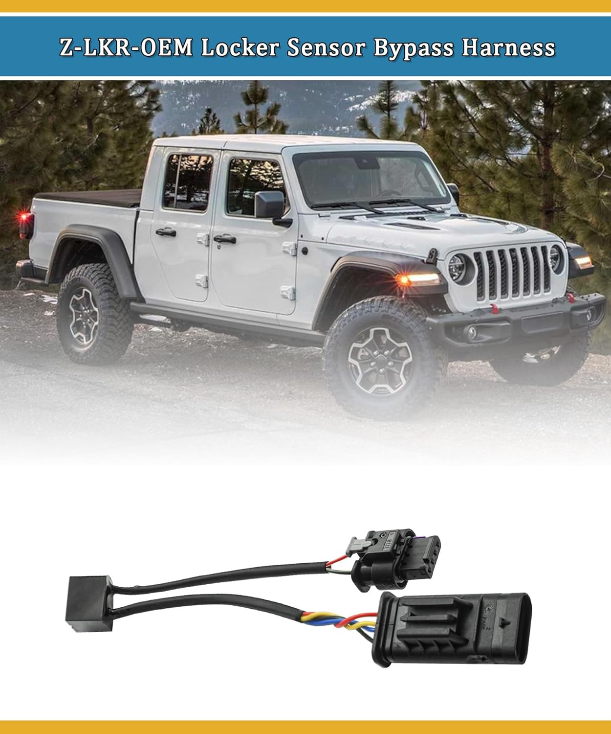 Z-LKR-OEM Locker Sensor Bypass Harness Fits for 2018-2023 Jeep Wrangler JL/JLU a