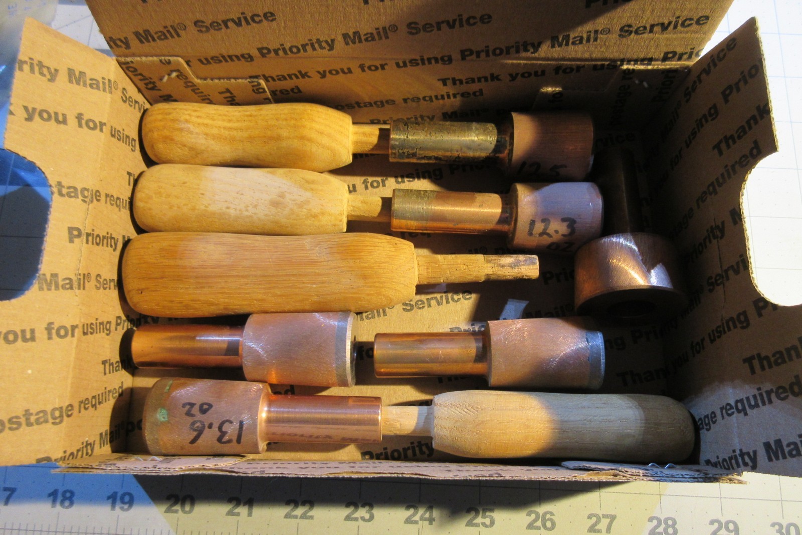 Woodworking Mallets set of 4 plus 2 estra heads prior owned