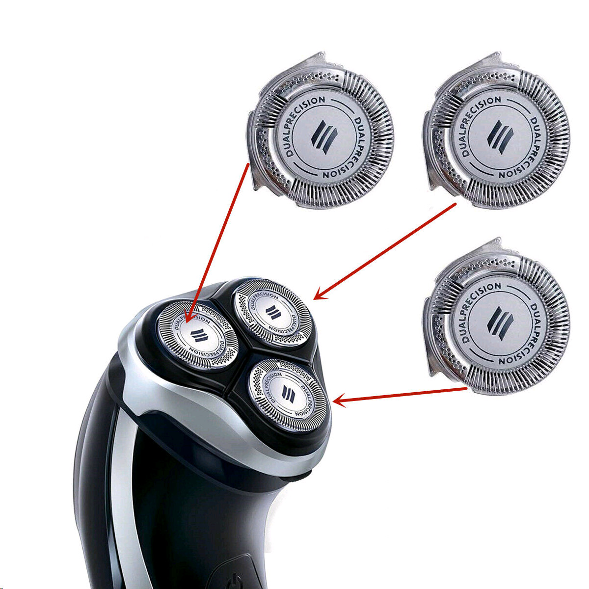 Philips Norelco HQ8 Replacement Men's Electric Shaver Heads with Dual Blades