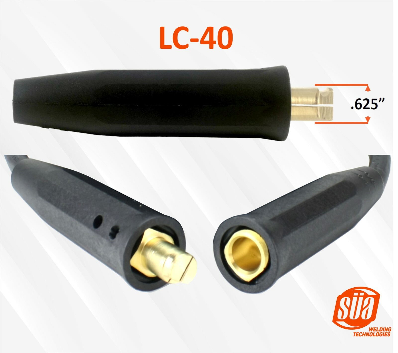 300 Amp Welding Lead Extension - LC40 Male/Female Connector - #1 Cable