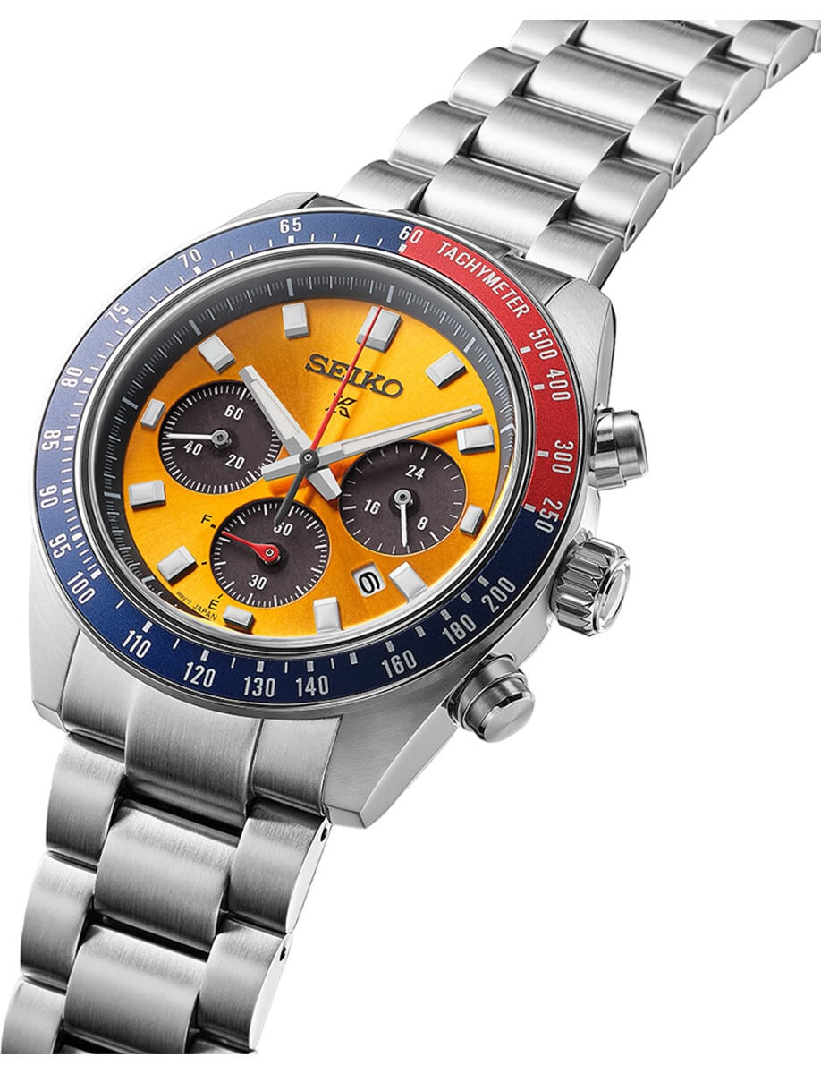 Seiko Prospex Speedtimer "Pogue" Orange Dial Stainless Steel Watch SSC947
