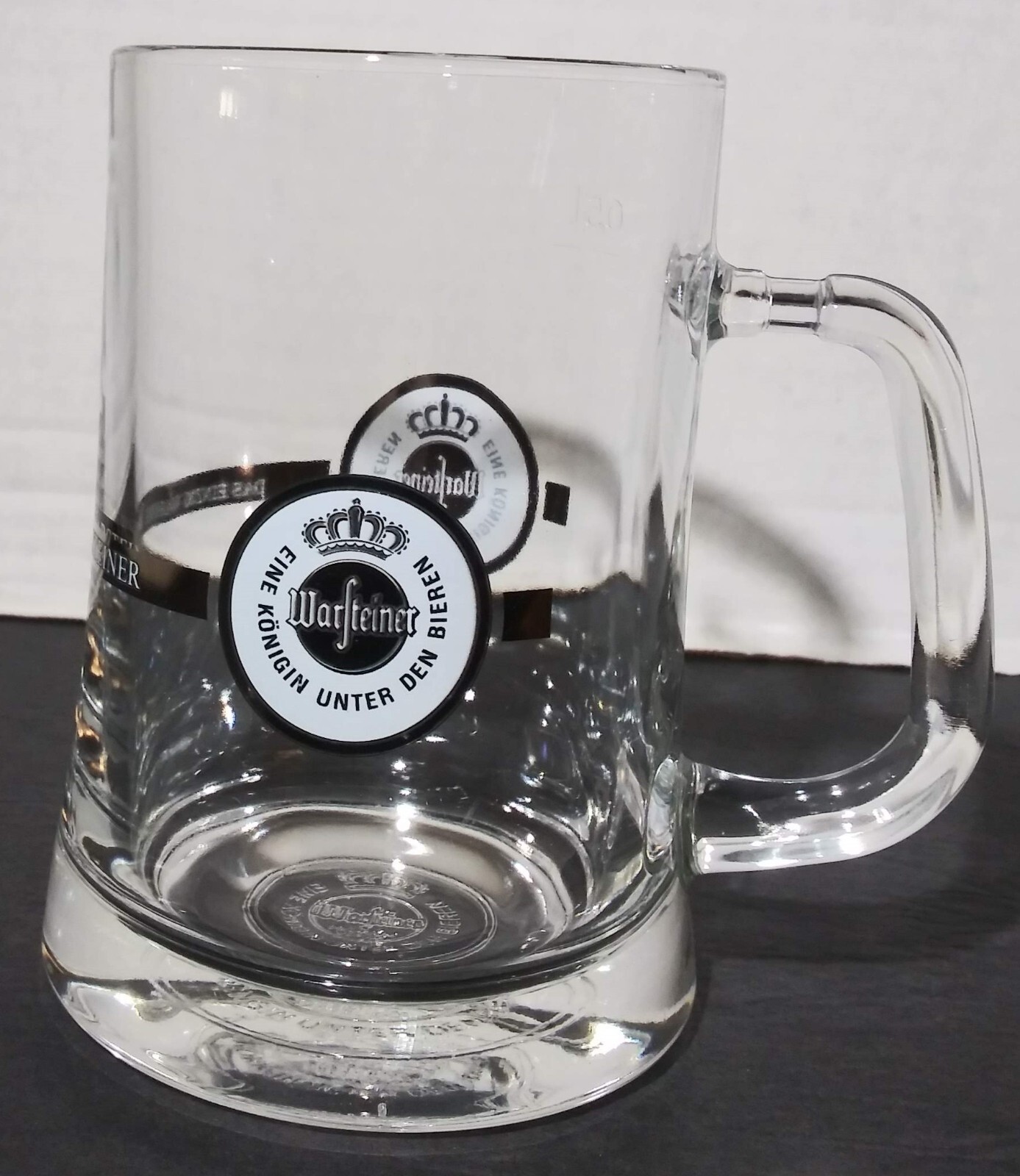 Warfteiner Beer Mug Stein Eine Konigin Unter Den Bieren .5L Glass German Beer