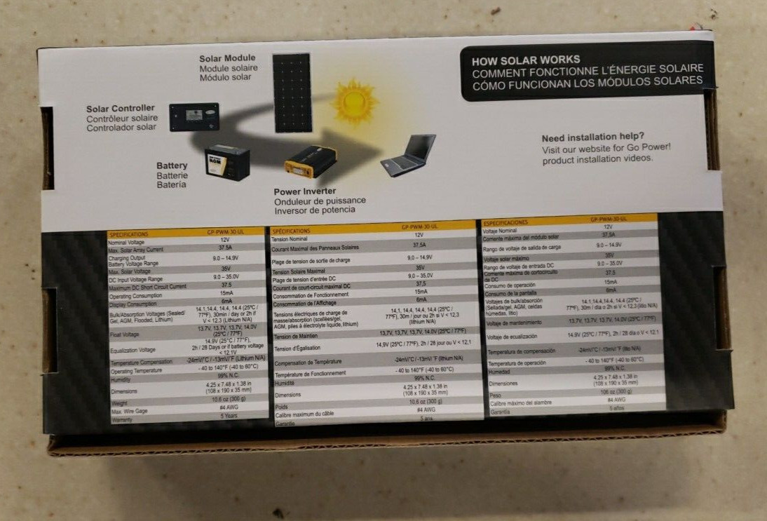 Go Power GP-PWM-30 Solar Regulator