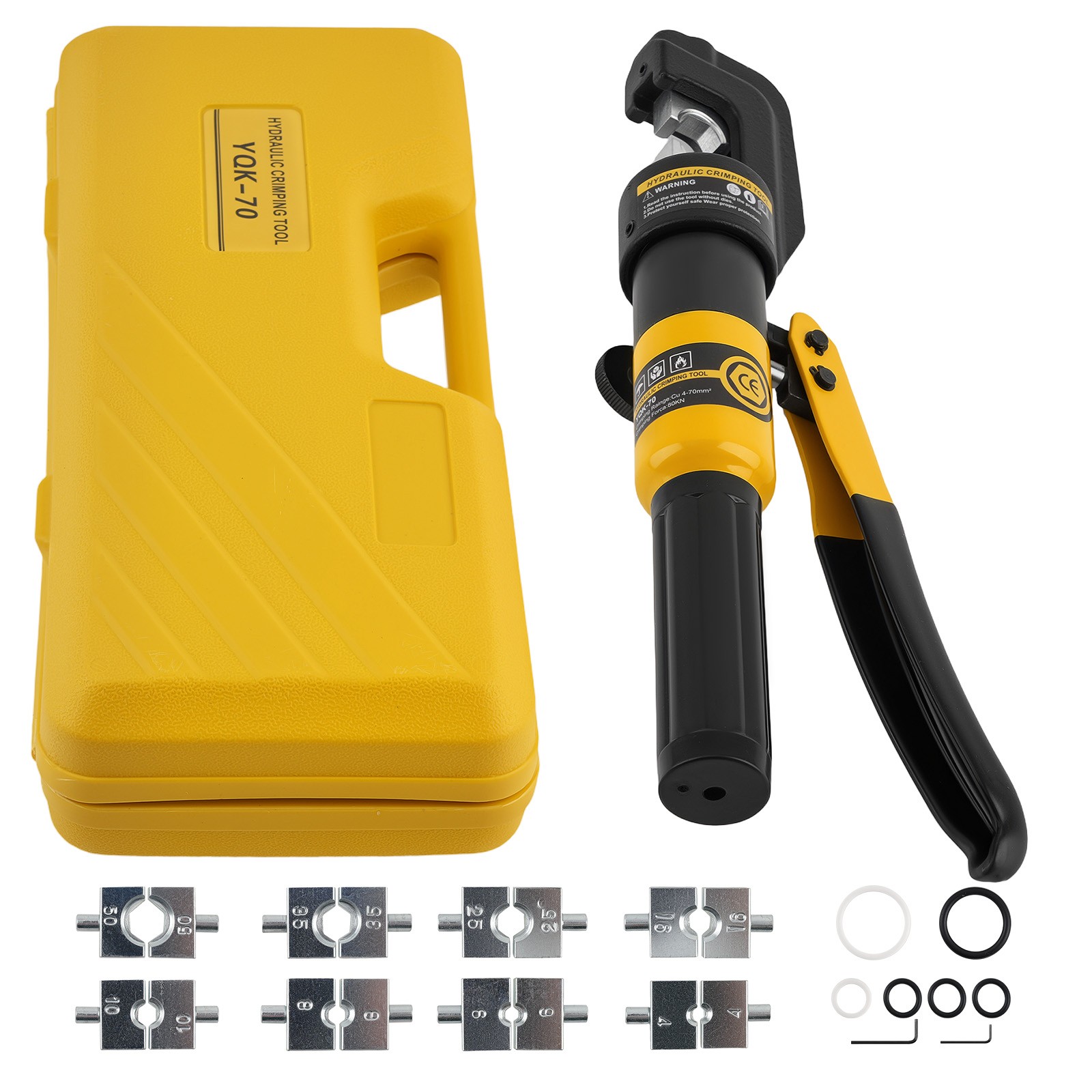 Wire Terminal Crimper Tool Kit with 9 Dies 12AWG-2/0AWG for Electrical Cable