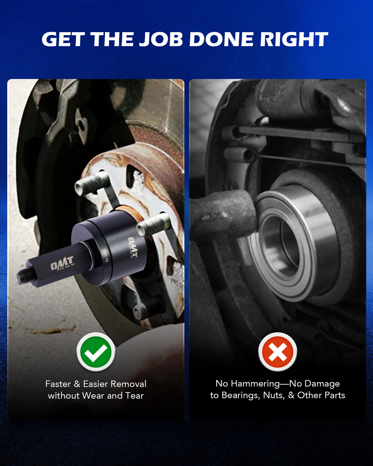 OMT FWD Front Wheel Bearing Press Drive Removal Adapter Puller Pulley Kit 24pcs