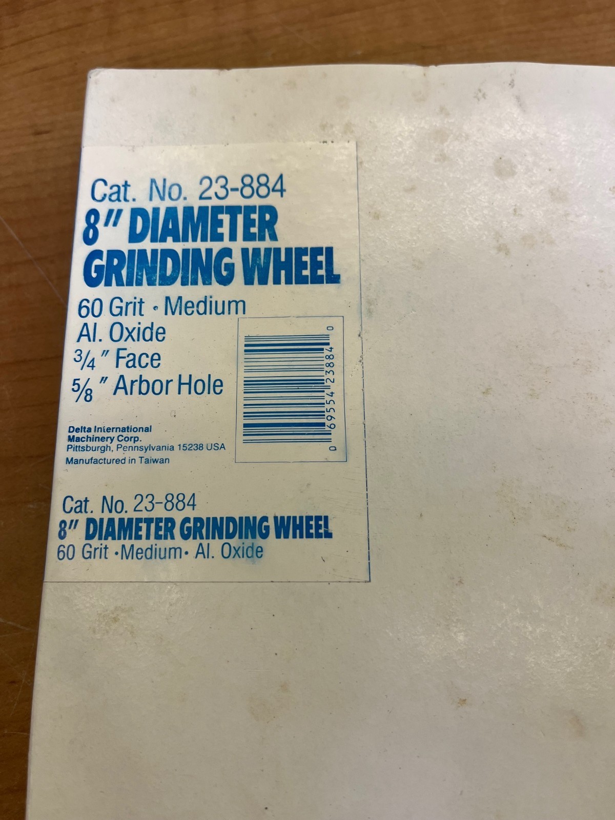 (1)-DELTA 8" ABRASIVE GRINDING WHEEL 3600 RPM MAX 60 GRIT-FINE!