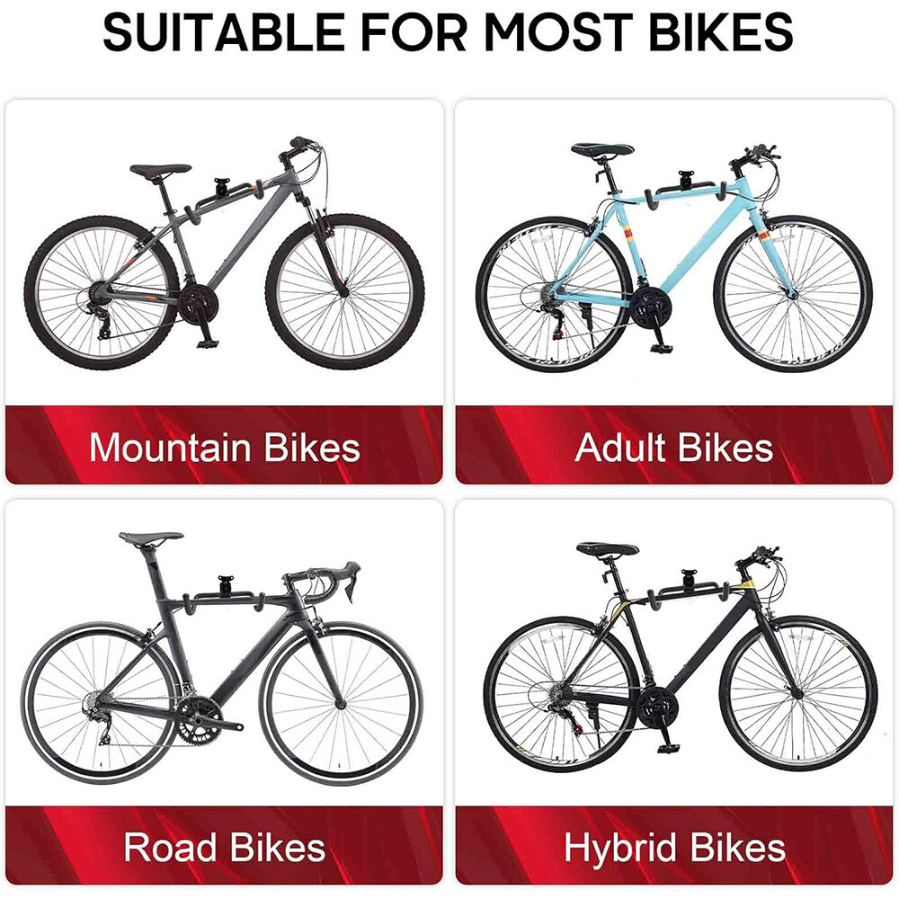 Bicycle Storage Wall Mount Rack Hanger Cycling Steel Garage Space Saving Holder