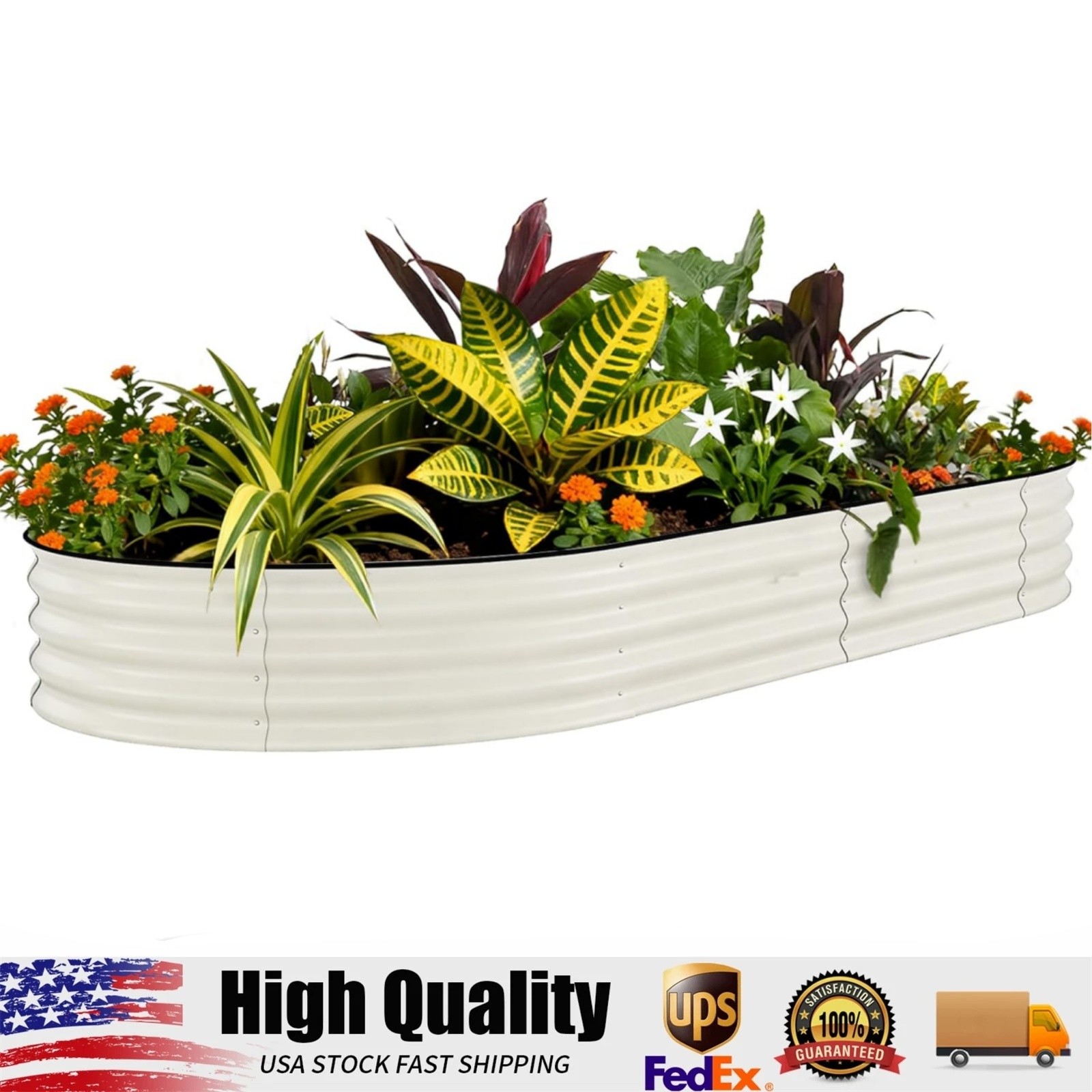 Galvanized Raised Garden Bed Outdoor, 10x4x1.5 ft Metal Planter Box for Flowers