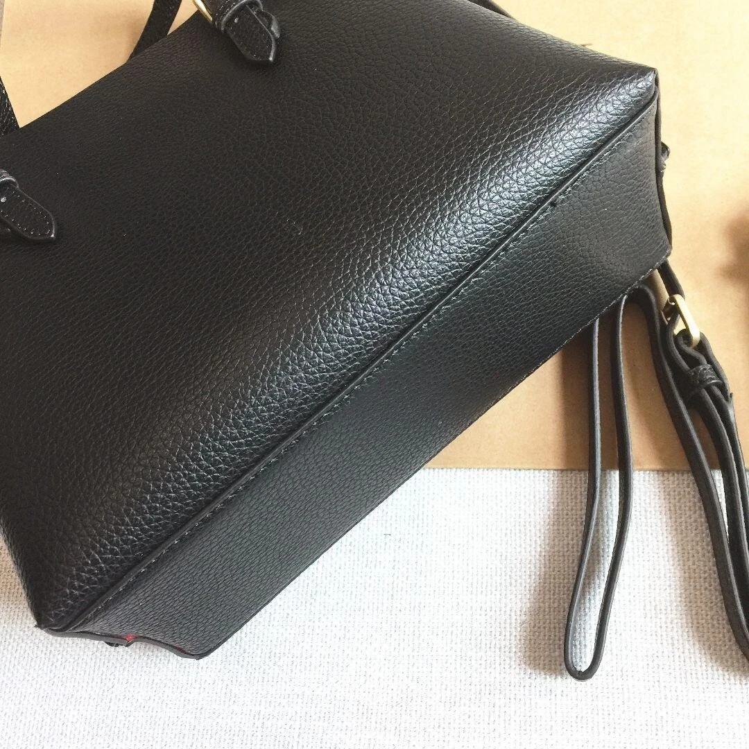 COACH C4084 Mollie Tote 25 Double Faced Crossgrain Leather Black Outlet New!