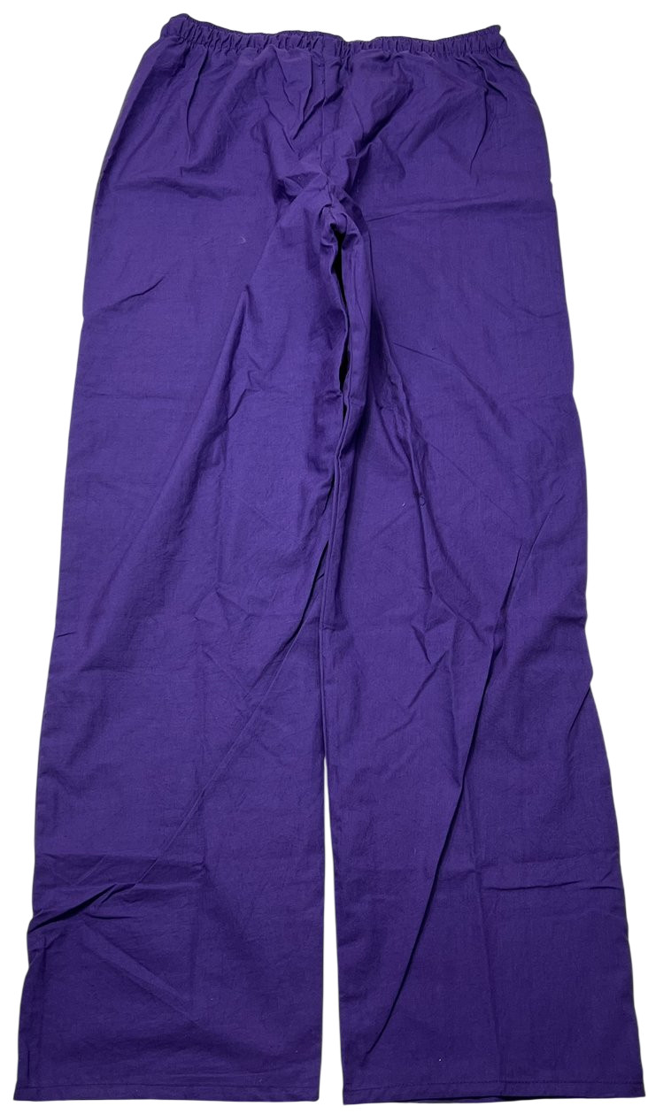 Scrub Set Unisex (L) Purple 4 Pockets Solid Top & Bottom Medical NWOT