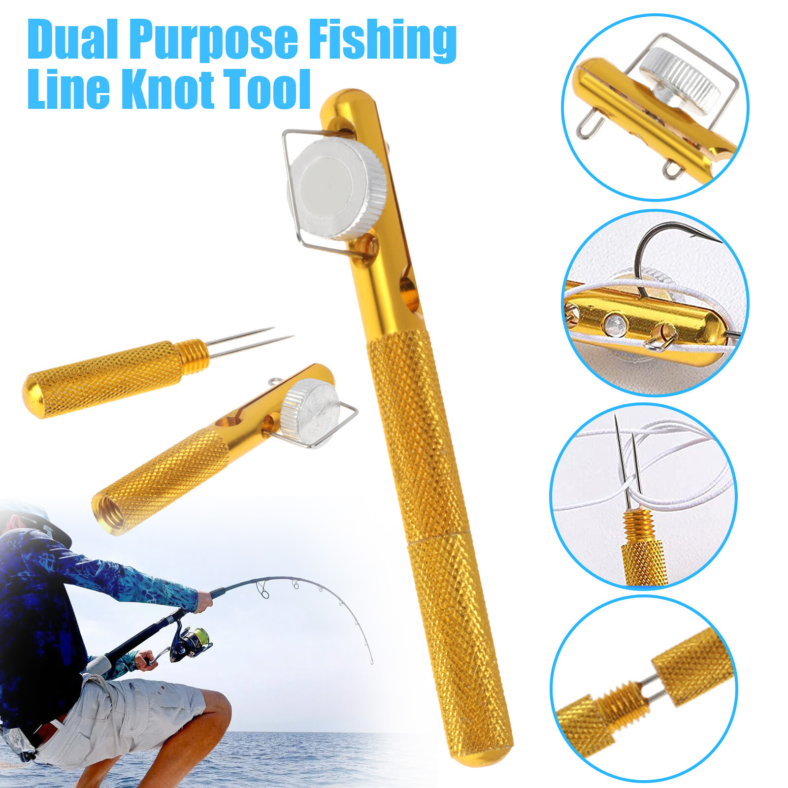 Fishing Knot Quick Tying Tool Line Clipper Snip Hook Nipper Tie Knotter Outdoor