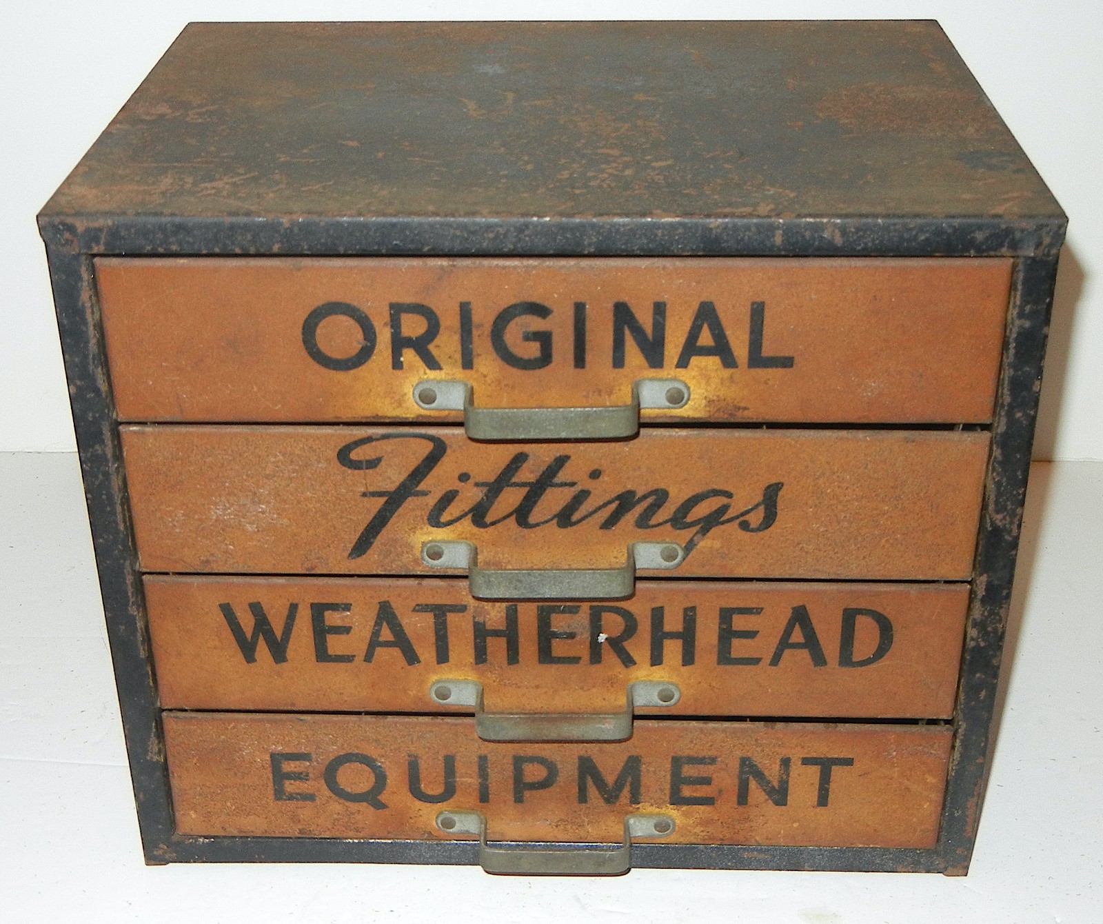 VINTAGE ORIGINAL WEATHERHEAD FITTINGS EQUIPMENT INVENTORY 4 DRAWER CABINET