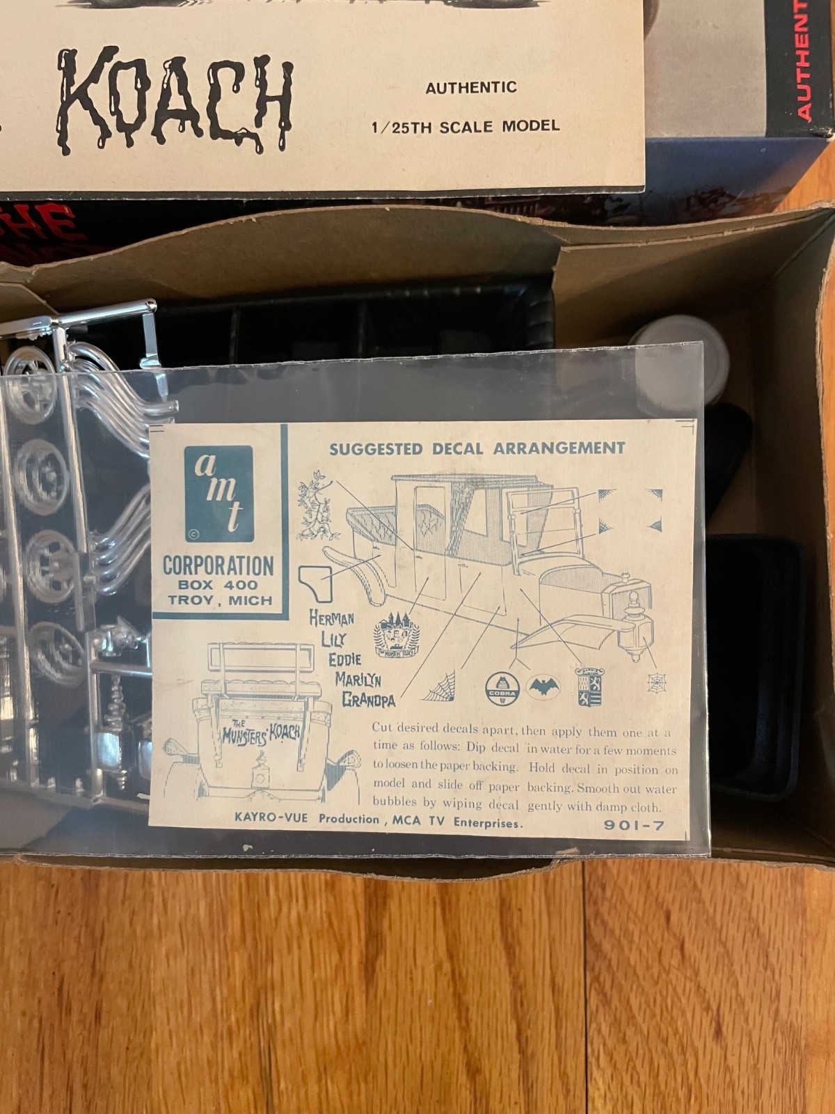 Vintage 1964 AMT MUNSTER KOACH Model Kit, George Barris
