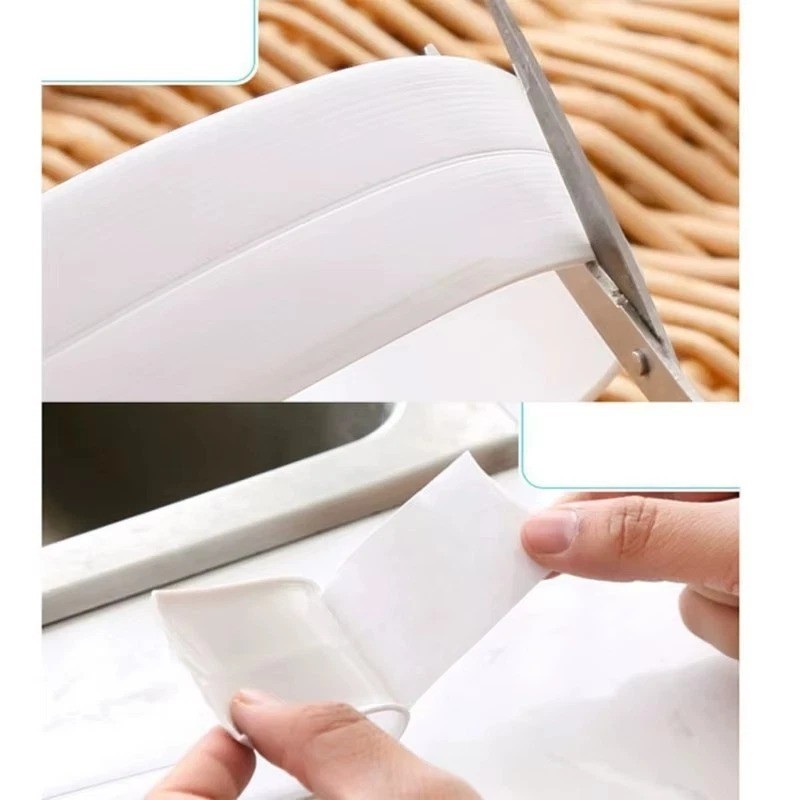 Waterproof Sealing Tape Strip - Shower Bathtub Caulk Tape White (2 Pack)