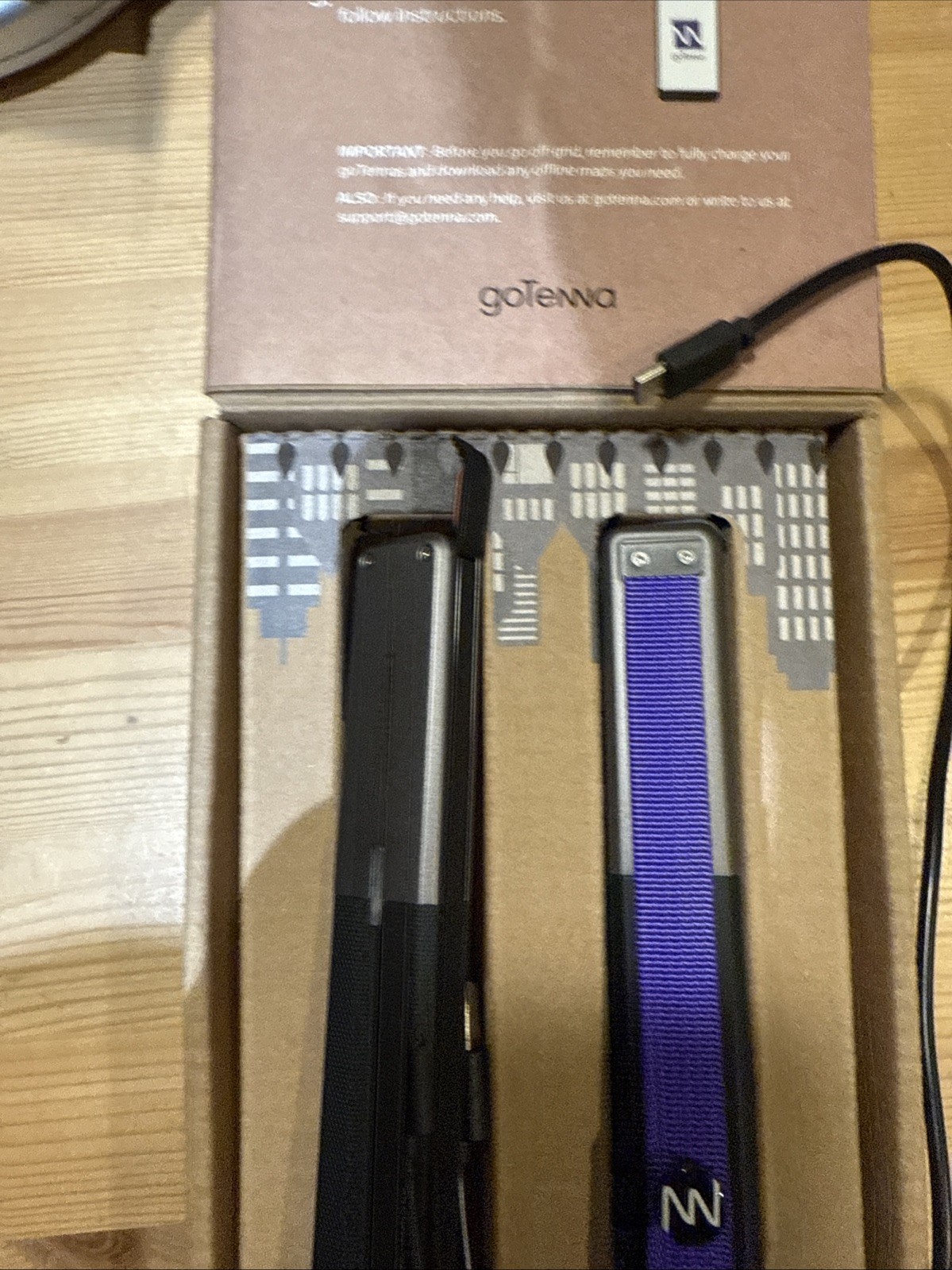 2 of GoTenna Off-Grid Texting SMS GPS Communicator Radio. Purple & Orange. 2x