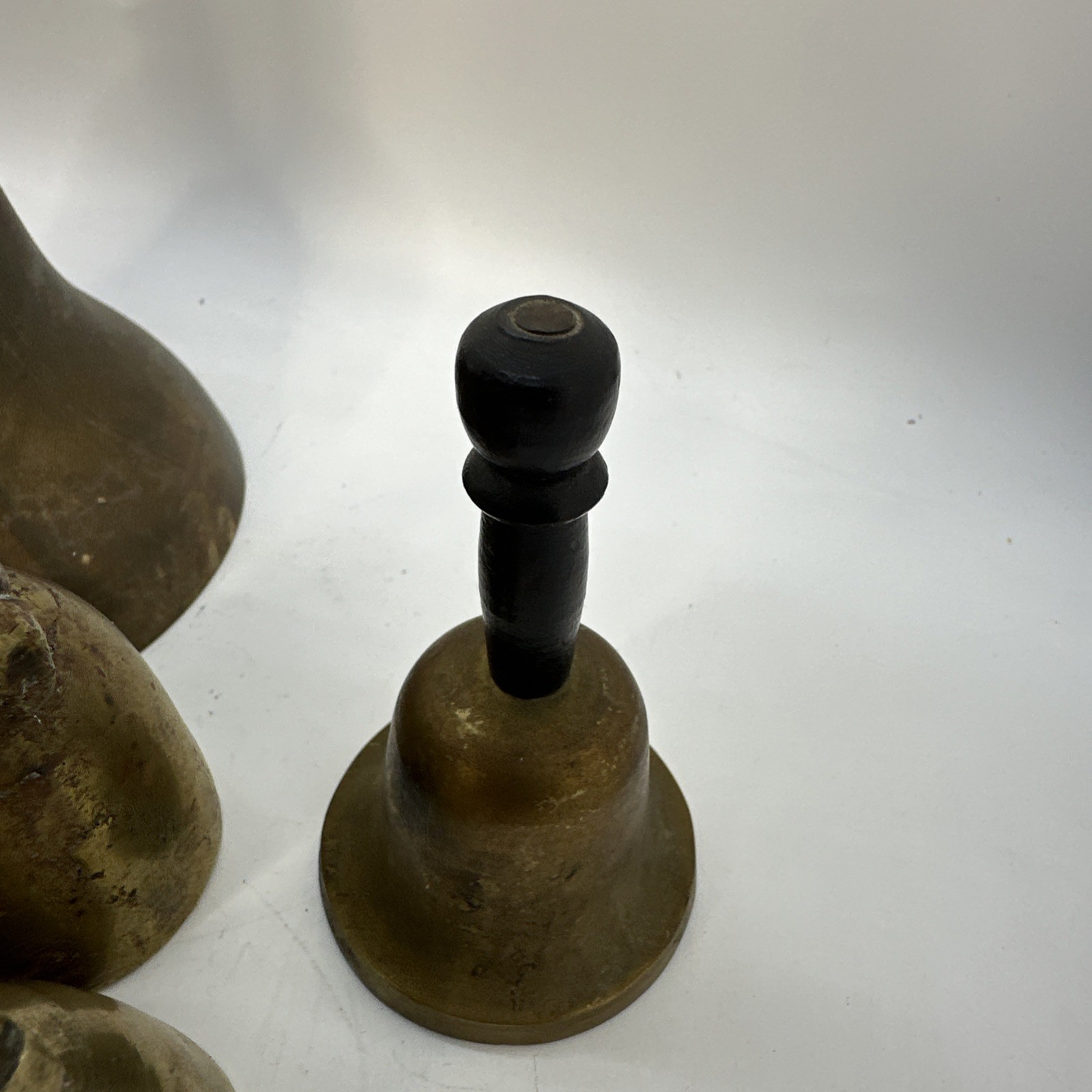 Lot of 11 Vintage Antique Hand Bell Mixed Estate Etched Fish Brass Lady Woman