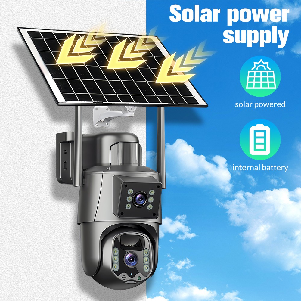 4MP Solar Battery Powered Wireless WiFi Outdoor Home Security Camera System CCTV