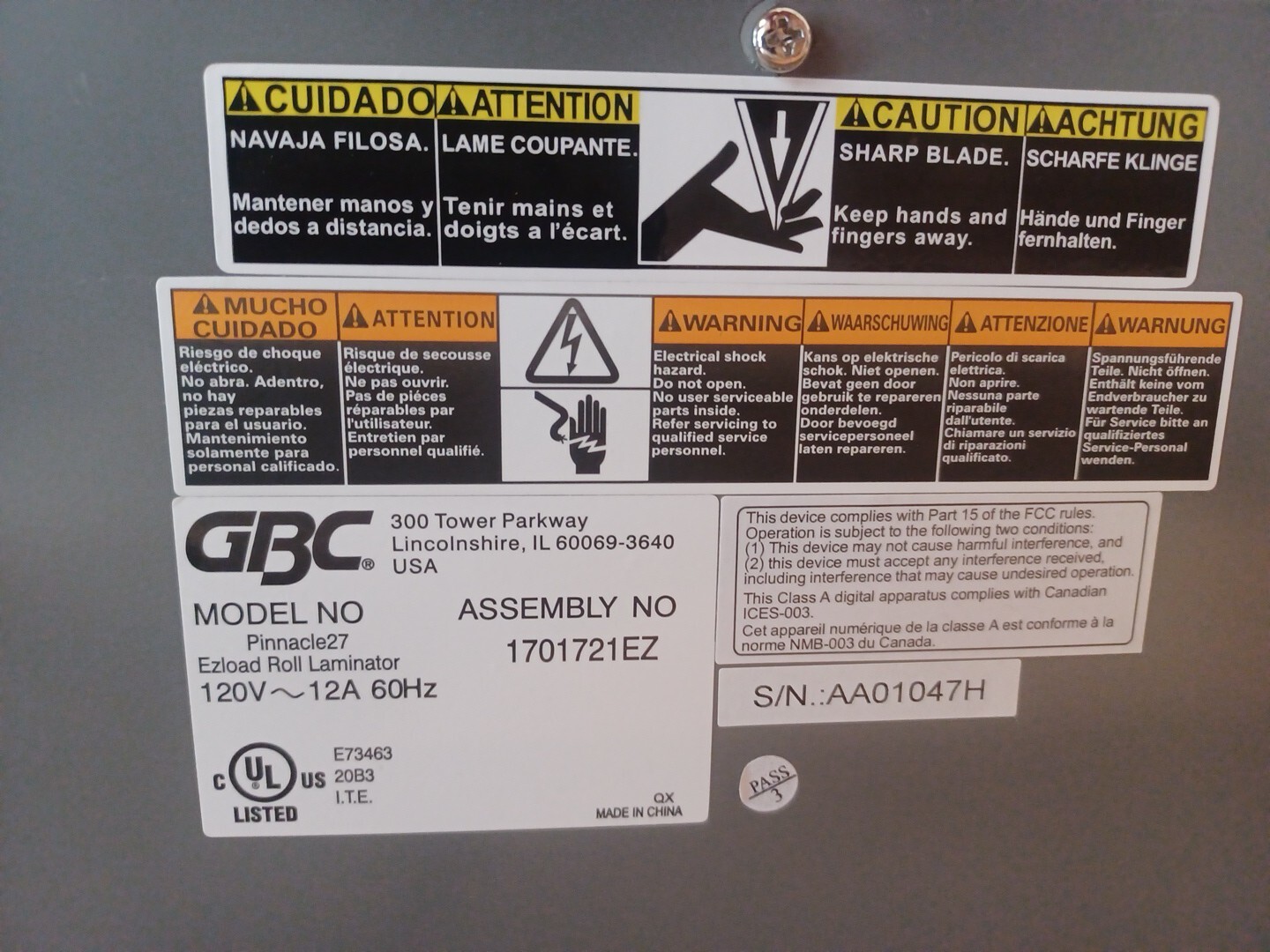 GBC PINNACLE 27 EZload