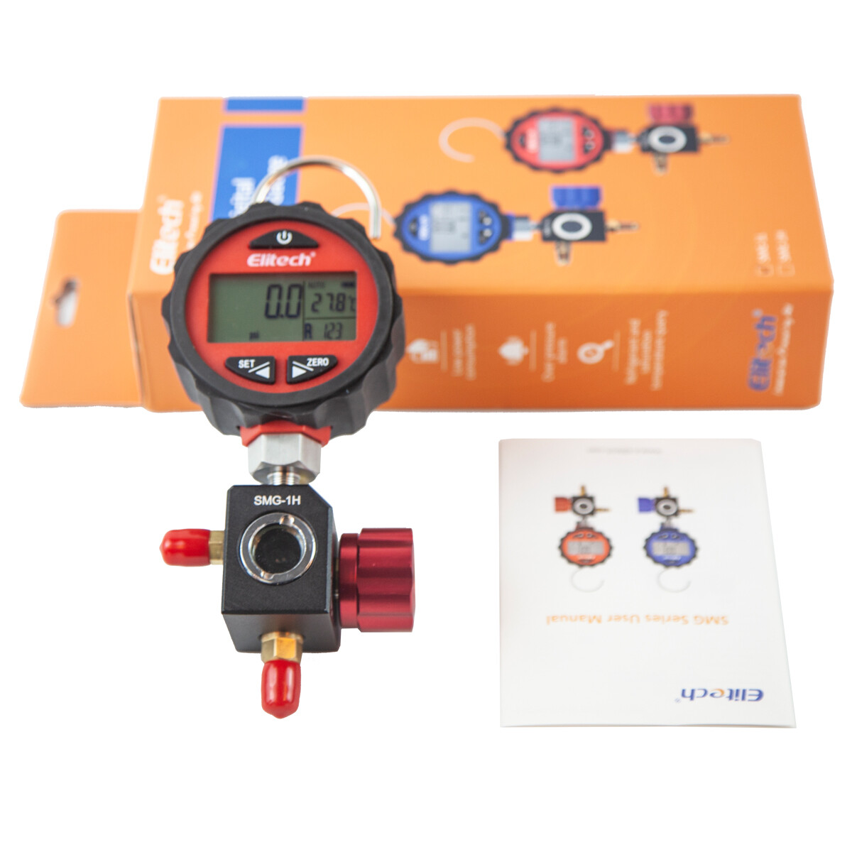 Elitech SMG-1H Refrigeration HVAC Digital Pressure Gauge Single Manifold Gauge