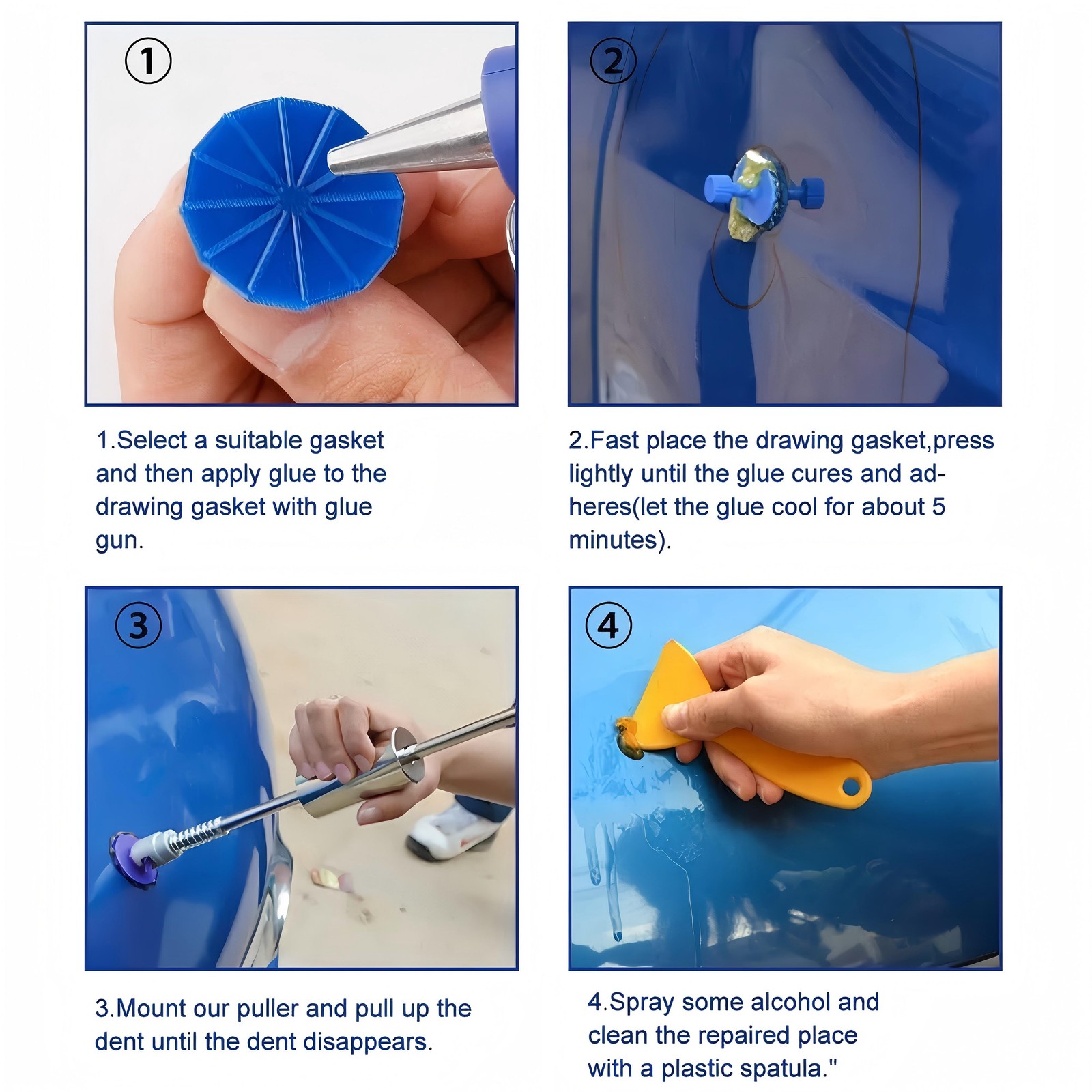 Car Body Slide Hammer Paintless Dent Repair Tools Puller Lifter Hail Removal Kit