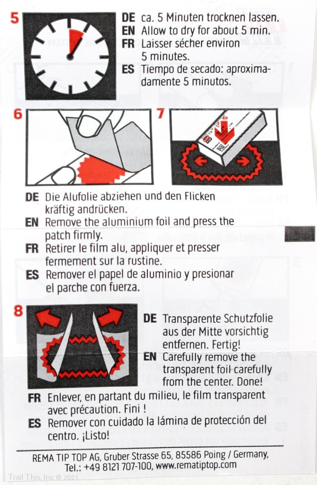 Rema TT02 Touring Bicycle Inner Tube Patch Flat / Puncture Repair Kit Road / MTB