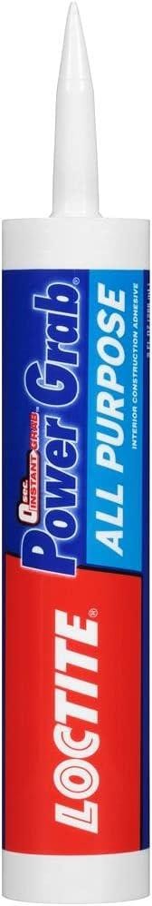 Loctite Power Grab All Purpose, White Construction Adhesive, 9 fl oz Cartridge