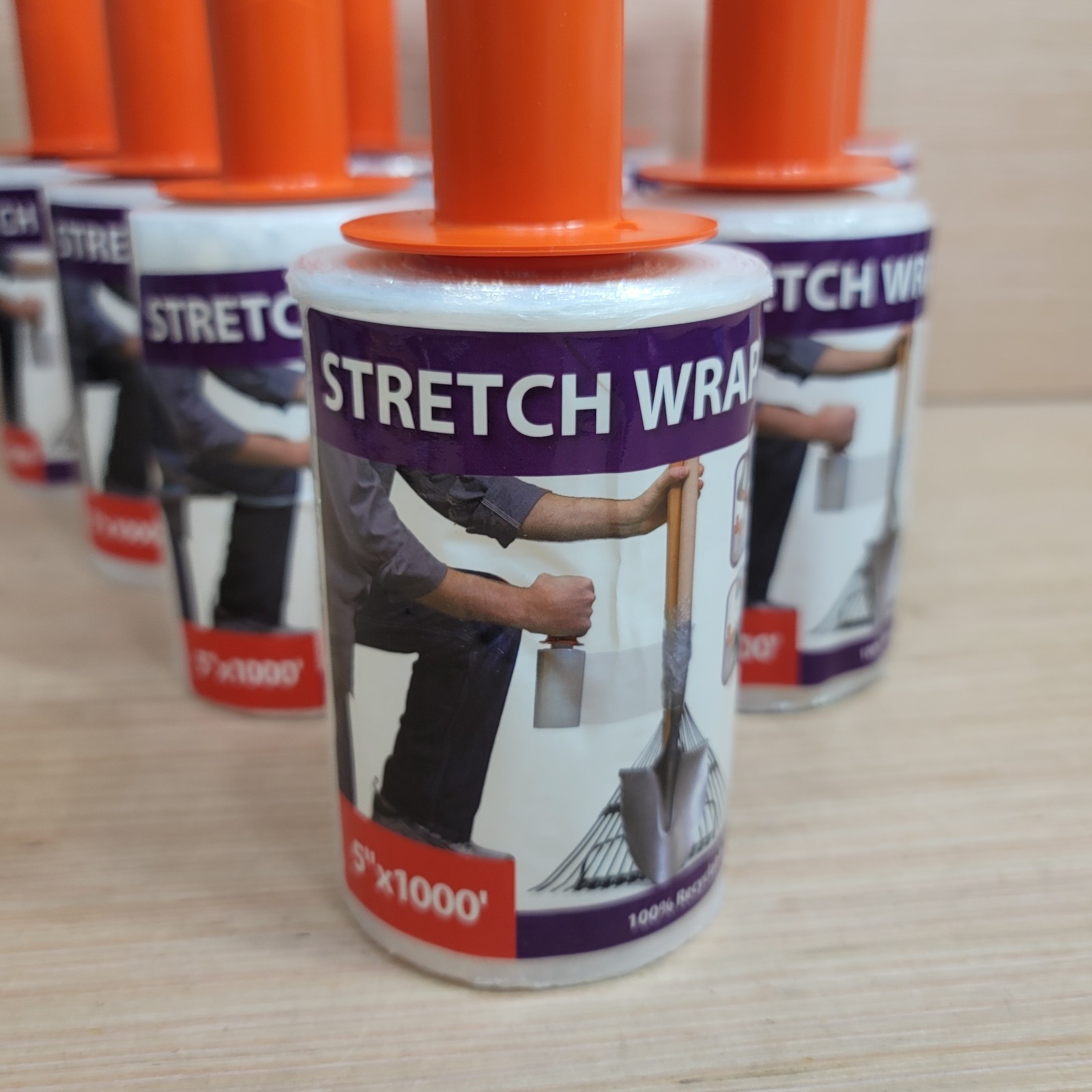 Clear Stretch Wrap 5"×1000' Plastic Roll Moving Shipping Industrial Lot of 10