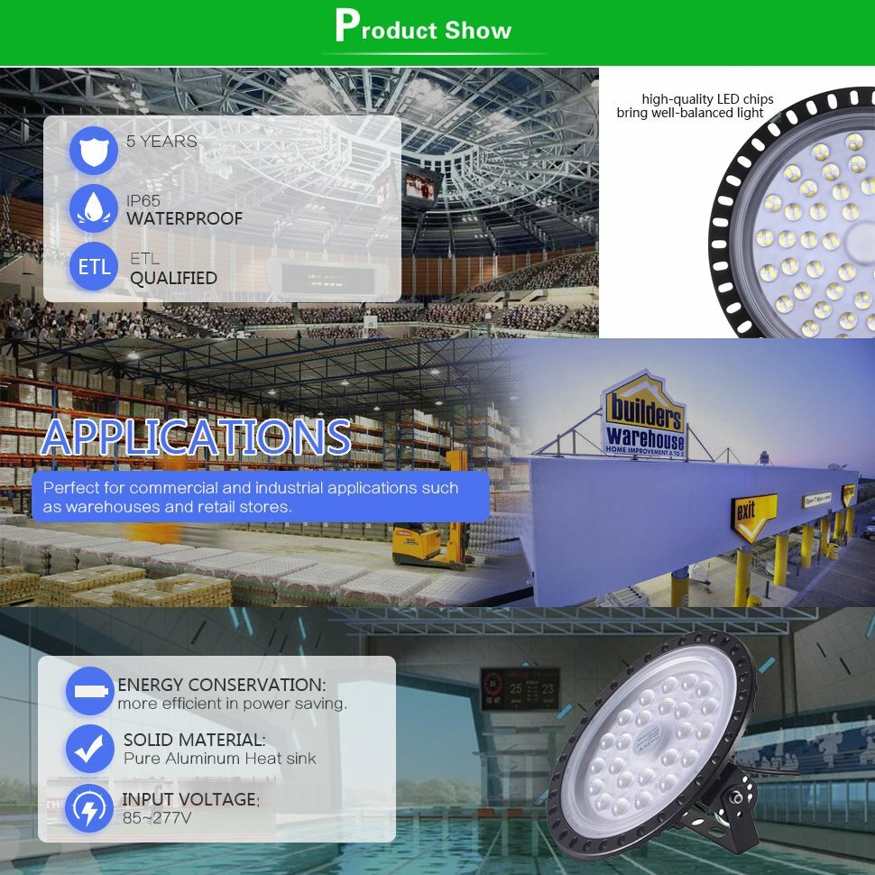 1-10Pack 500W 300W 200W 100W 50Watt UFO LED High Bay Light Warehouse Shop Lights