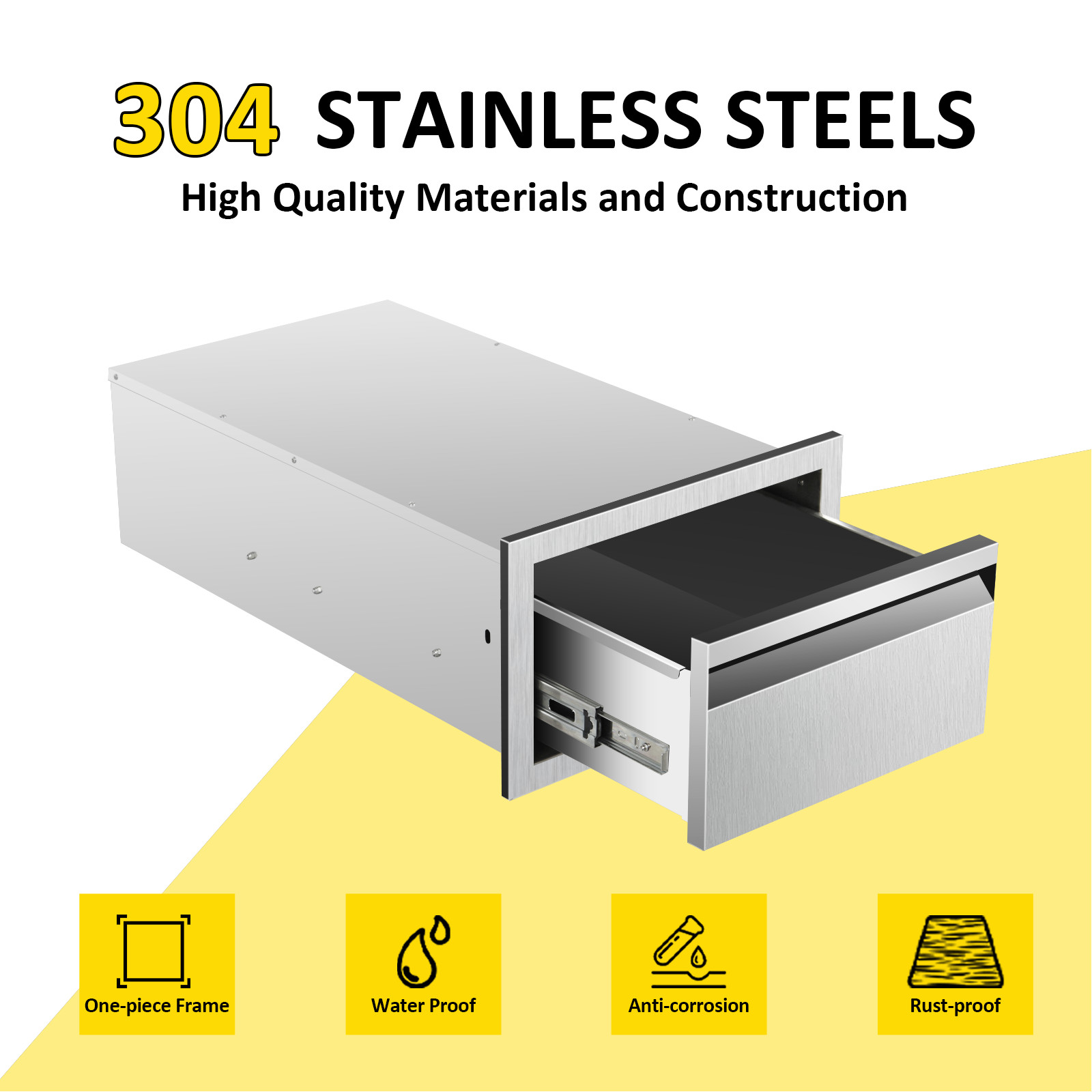 Stainless Outdoor Kitchen Drawers,Flush Mount BBQ Drawers(Multiple sizes)