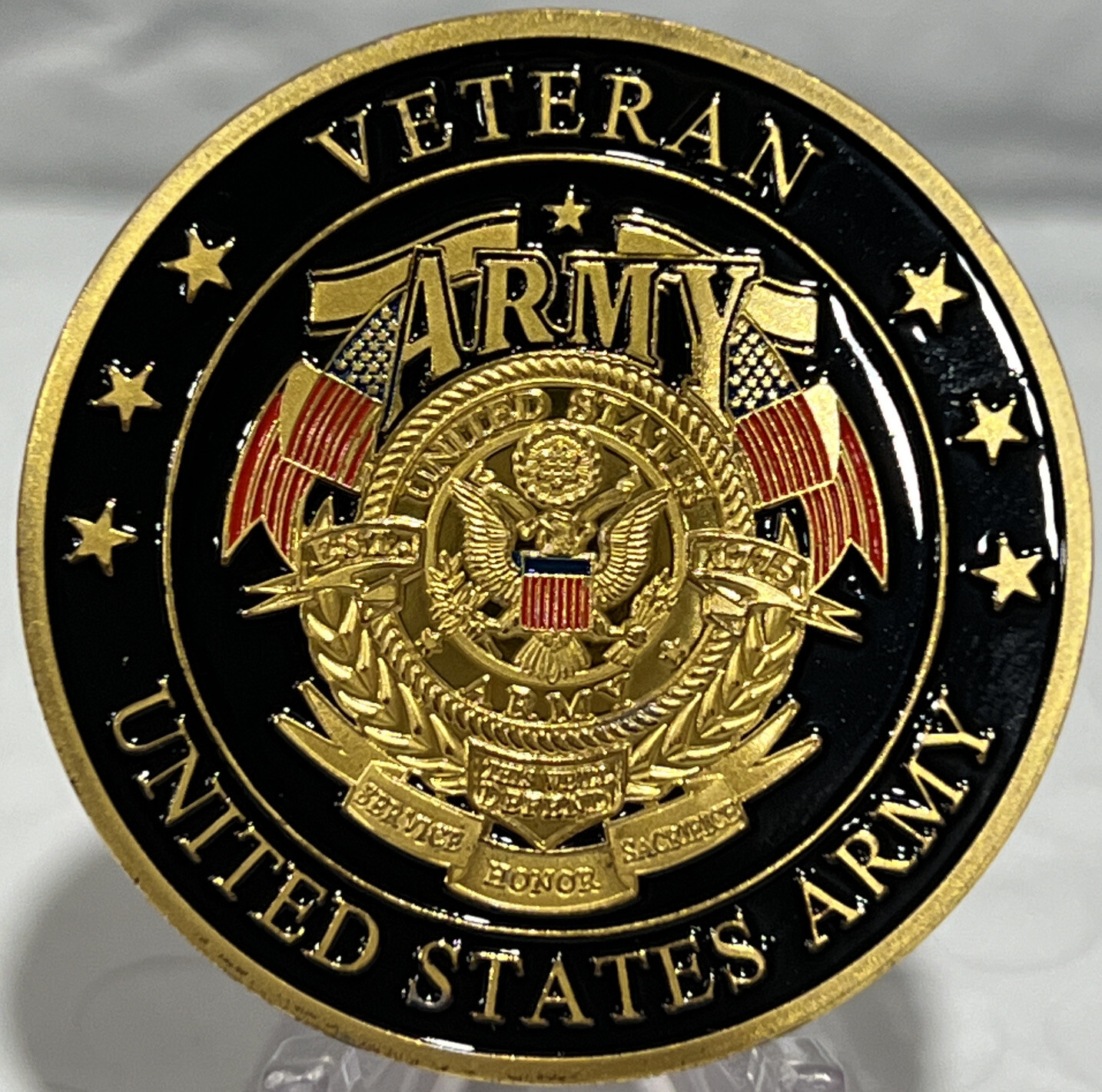 * Army Veteran “Honor Your Army Veteran Today” Military Challenge Coin In Caps
