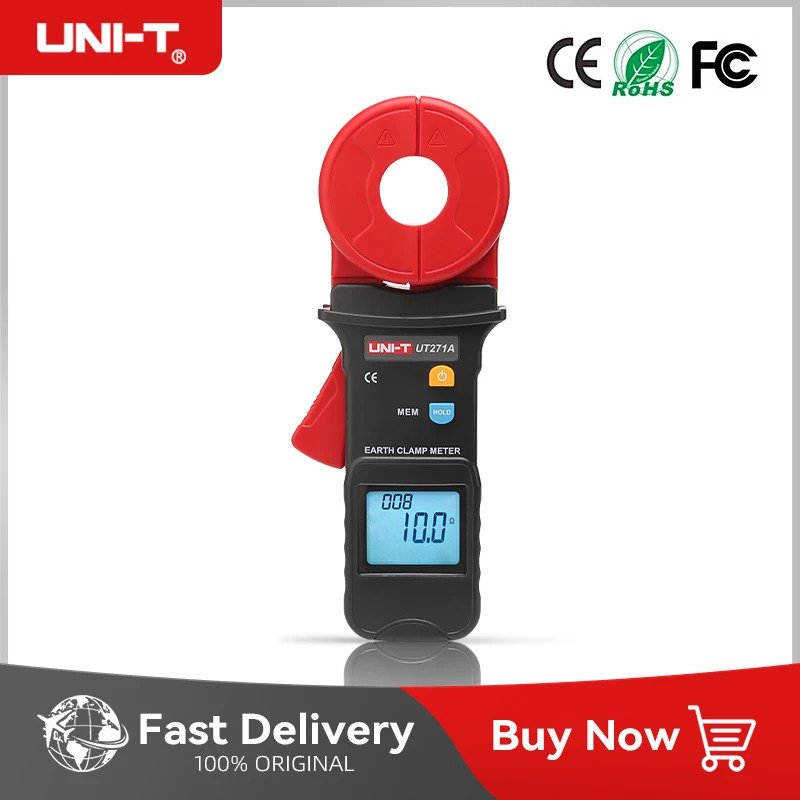 UNI-T Earth Resistance Tester Clamp Ground Loop Resistance UT271A UT271B UT271C