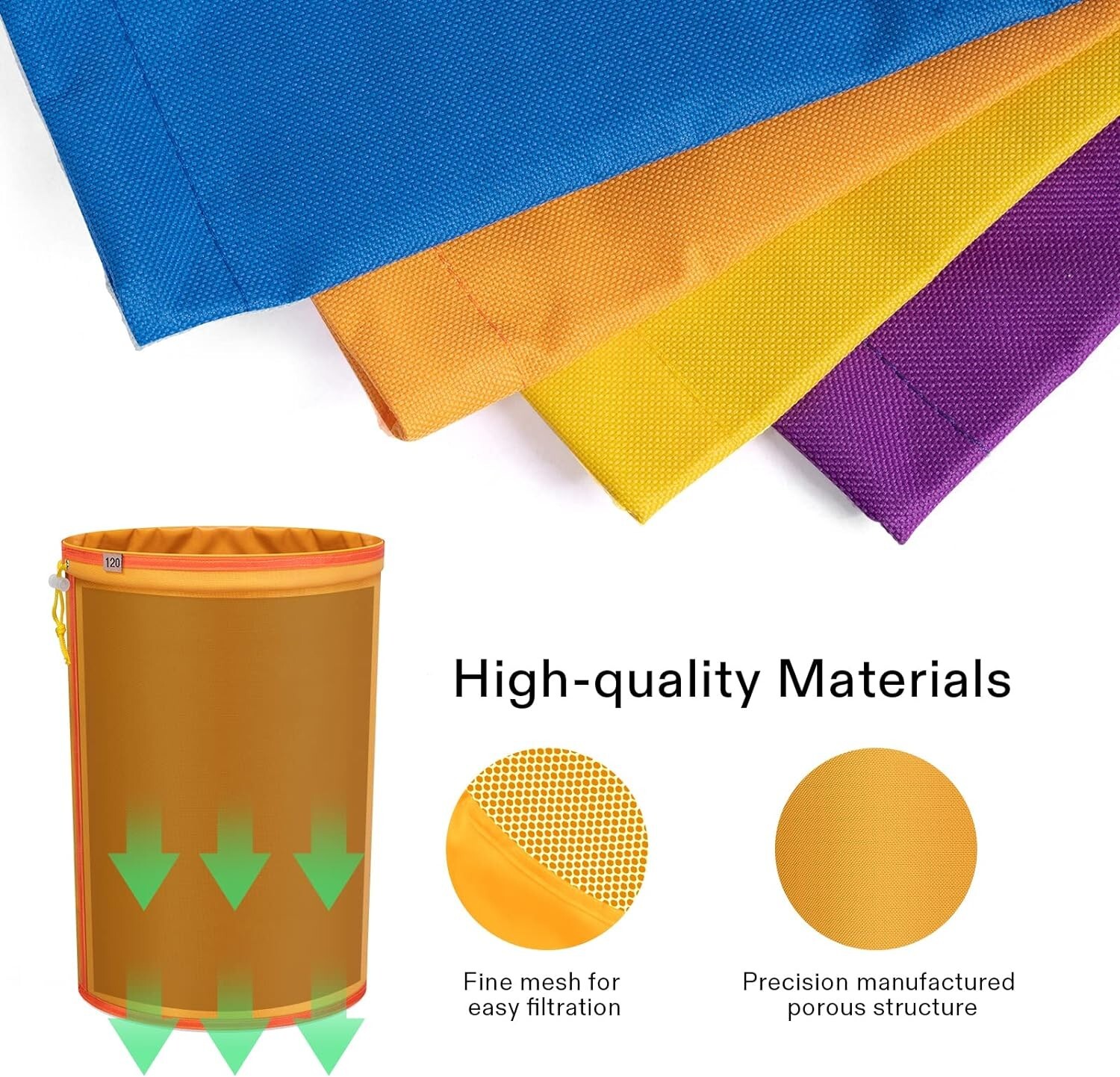 VIVOSUN 4 Bags 5Gal Bubble Bags Bubble Hash Bag kit for Herbal Extractor