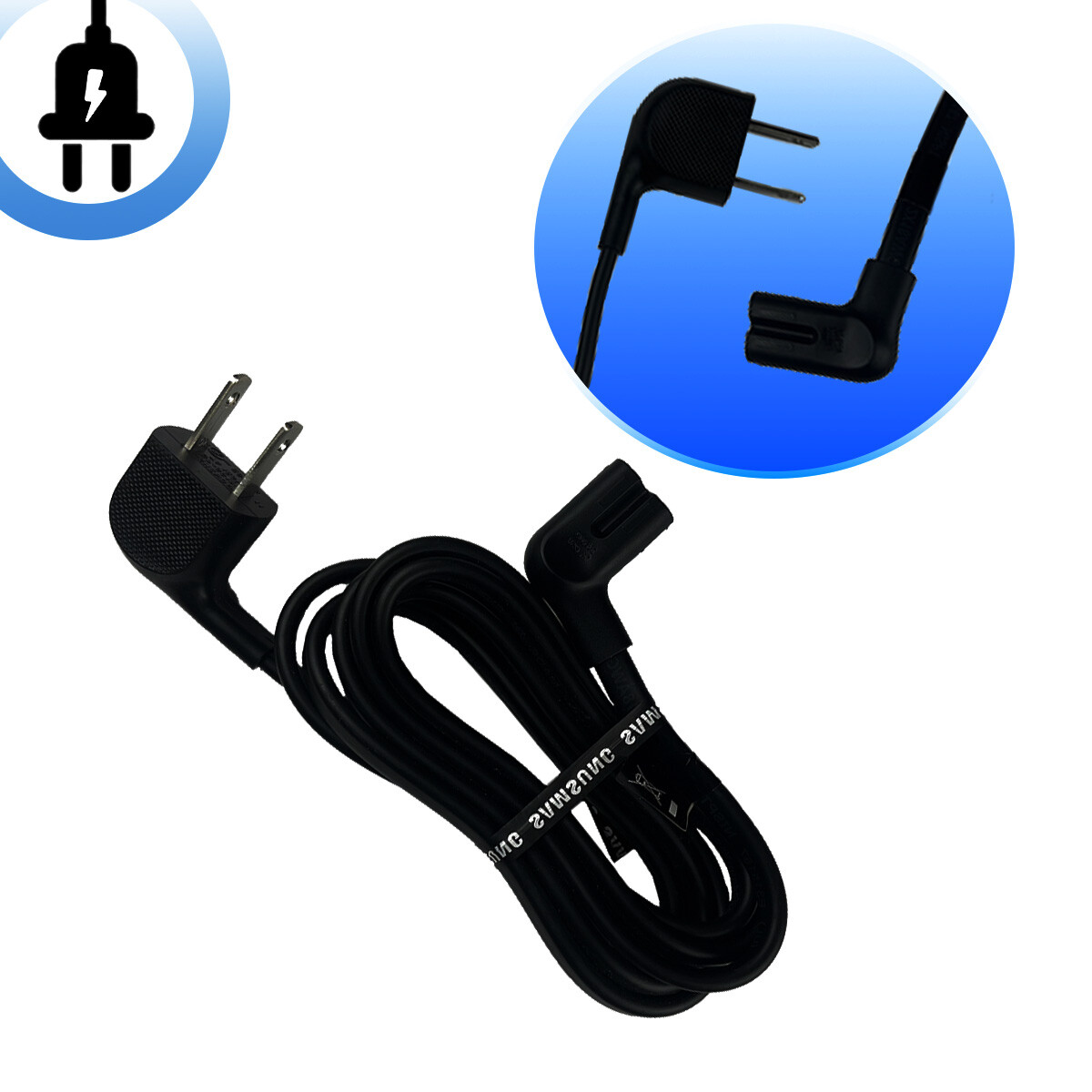 Lot of 1-100 Standard 7A 125V 2-Prong AC Power Cord Cable Samsung 3903-001117