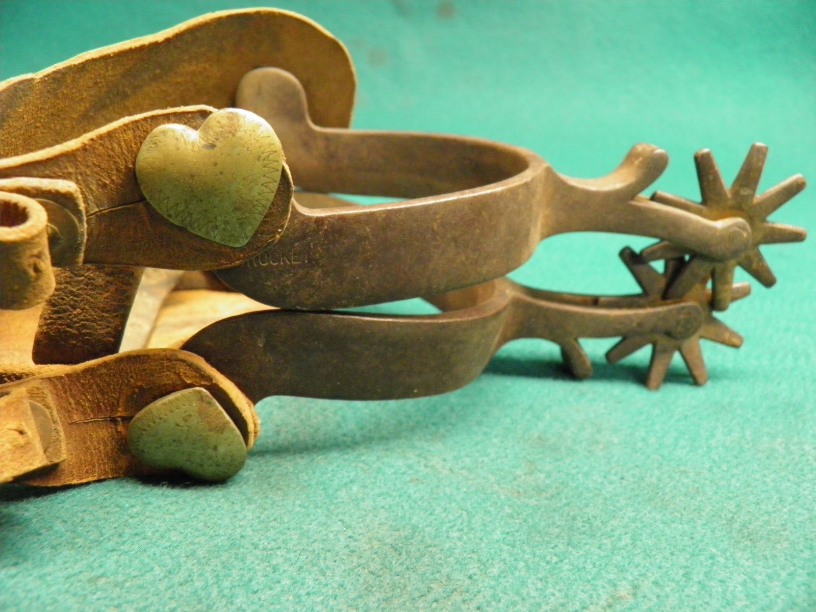 NICE OLD VINTAGE PAIR OF CROCKETT WESTERN COWBOY SPURS