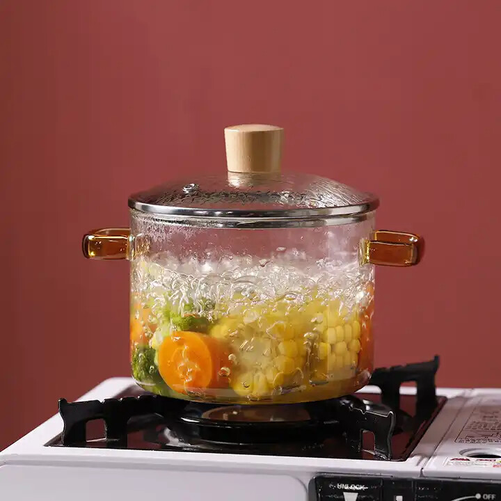 Heat Resistant Soup Pot High Borosilicate Cooking Glass Pot Great For Gift