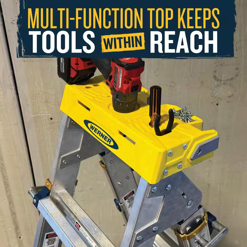 16 Ft. Reach Aluminum Adjustable Multi Position Ladder with 375 Lb. Load Capacit