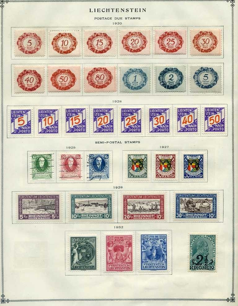 Liechtenstein Collection on Complete Scott International Pages, Scott $880+