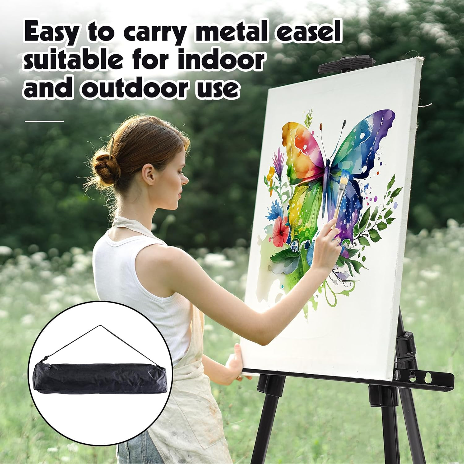 2 Pack Adjustable Art Easel Stand for Painting & Display, 17-66in Aluminum Metal