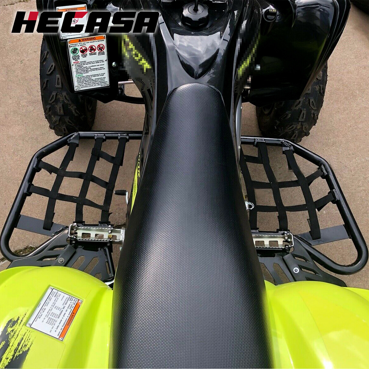 For Yamaha Raptor 700 YFM 700 YFM700  Nerf Bars Foot Guard Pegs W/ Black Net