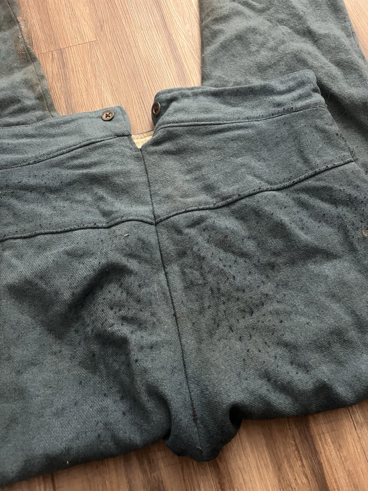 Vintage Repro Civil War Uniform Union Wool Trousers Sky Blue & Striped Shirt